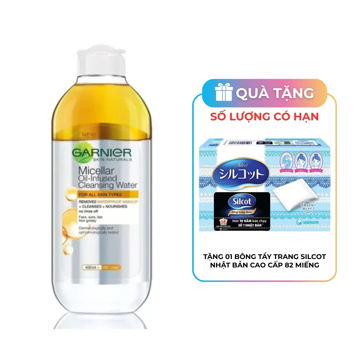 Nước Tẩy Trang Garnier Micellar Oil Infused Cleansing Water 400ml