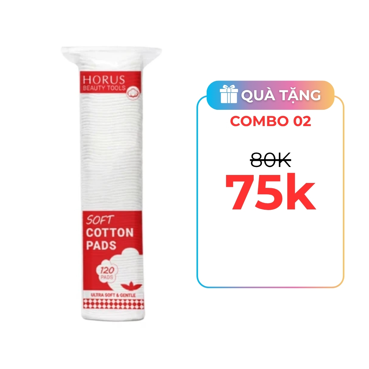 Bông Tẩy Trang Horus Soft Cotton Pads 120 Miếng