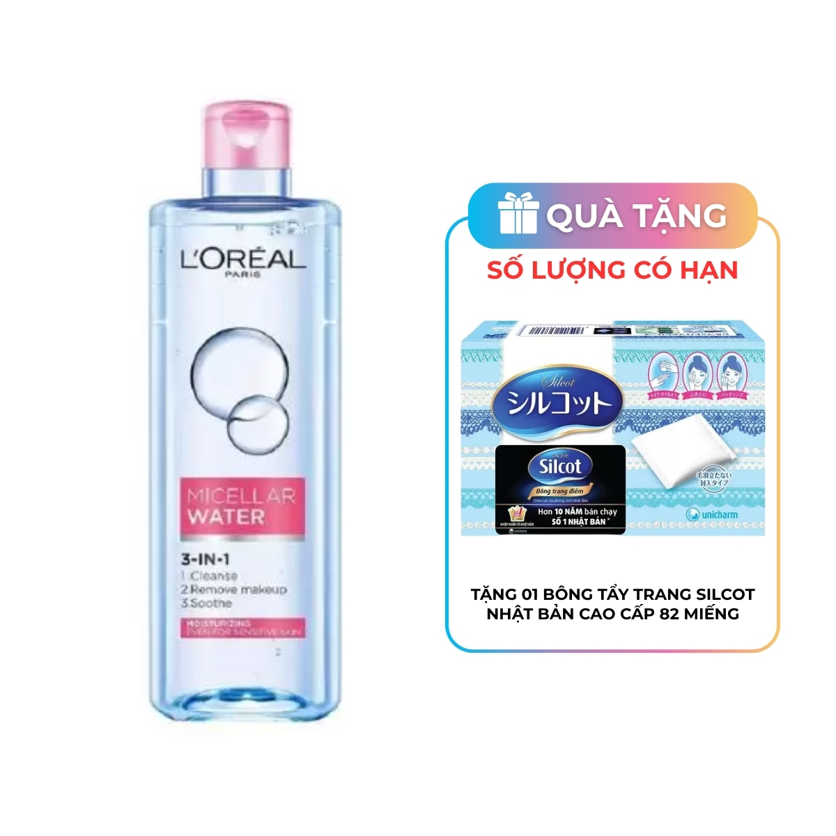 Nước Tẩy Trang L'Oreal Micellar Water Dưỡng Ẩm Cho Da Thường Khô 400ml