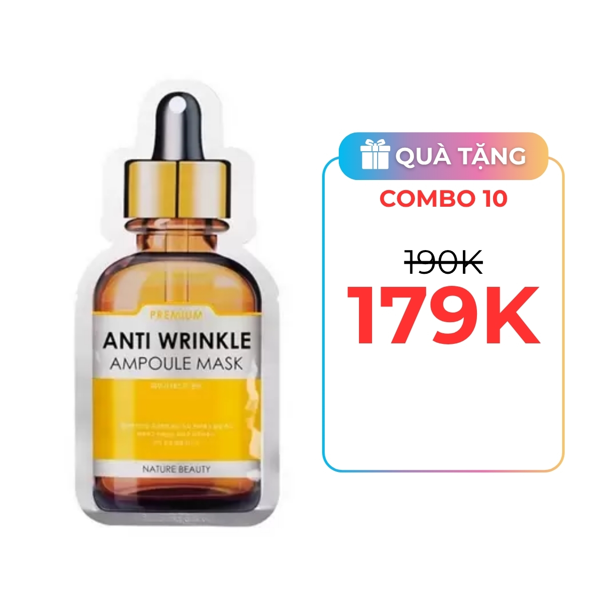Mặt Nạ Nature Beauty Anti - Wrinkle Ampoule Mask Tinh Chất Tế Bào Gốc Chống Nhăn - Màu Vàng (1PCS)
