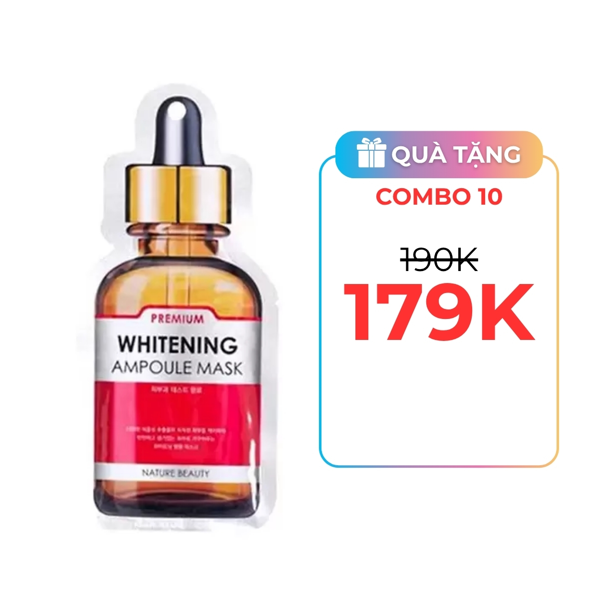 Mặt Nạ Nature Beauty Writening Ampoule Mask Tinh Chất Tế Bào Gốc Trắng Da - Màu Đỏ (1PCS)