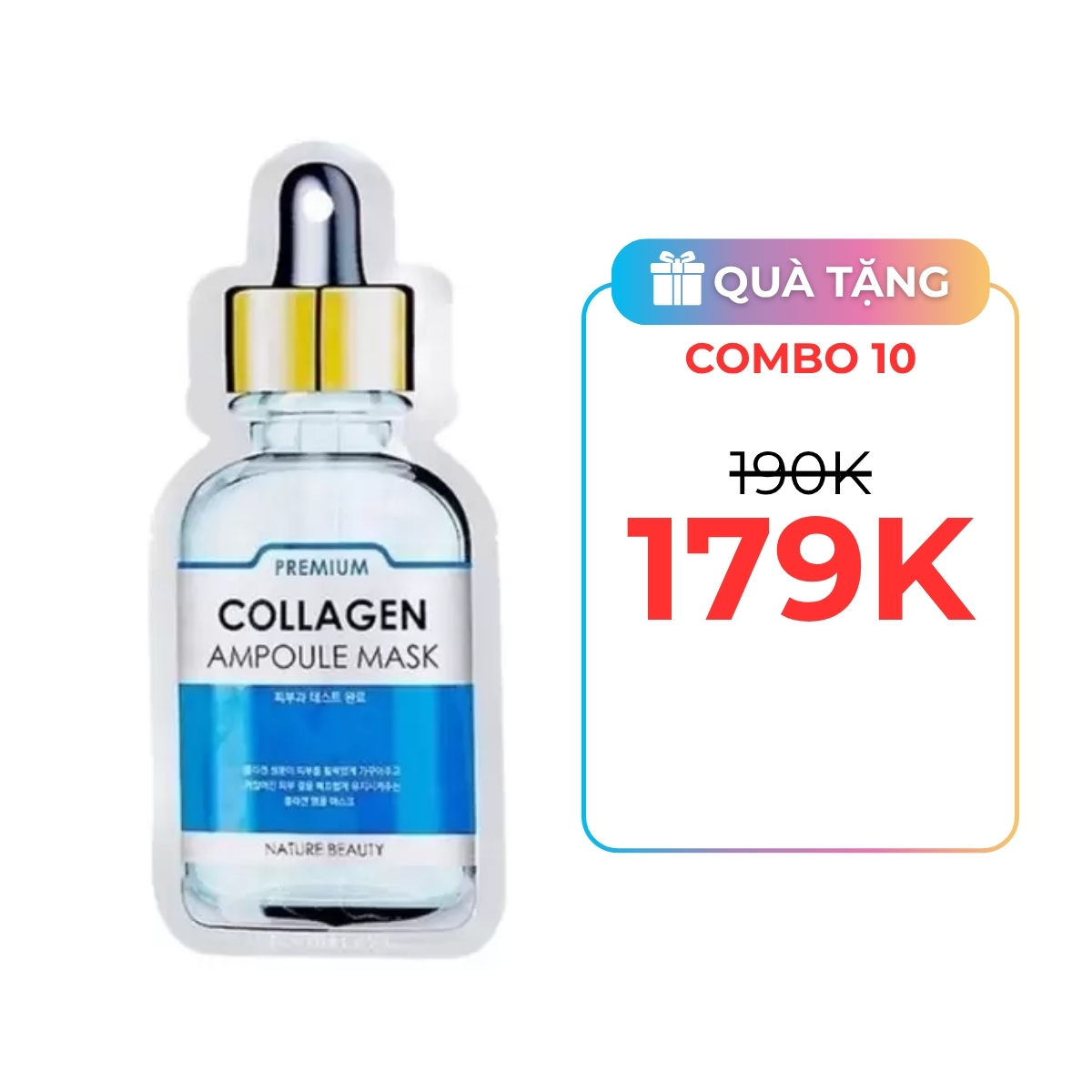 Mặt Nạ Nature Beauty Collagen Ampoule Mask Tinh Chất Tế Bào Gốc - Màu Xanh (1PCS)