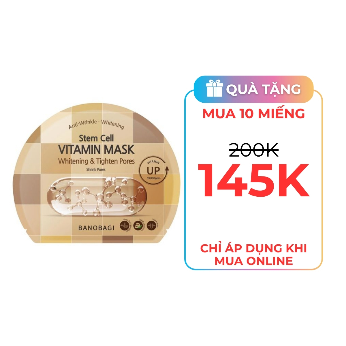 Mặt Nạ Banobagi Stem Cell Vitamin Mask - Whitening & Tighten Pores