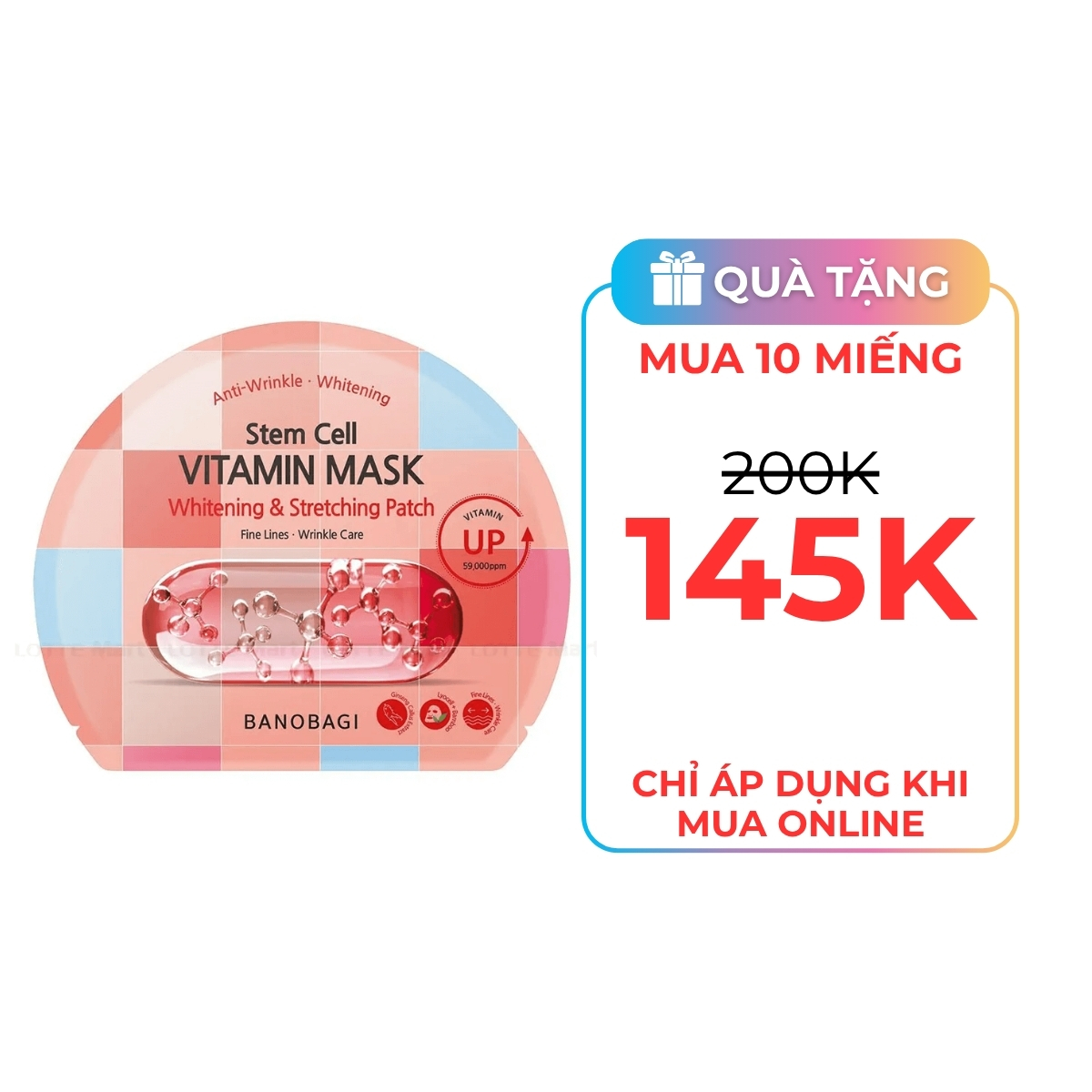 Mặt Nạ Banobagi Stem Cell Vitamin Mask - Whitening & Stretching Patch