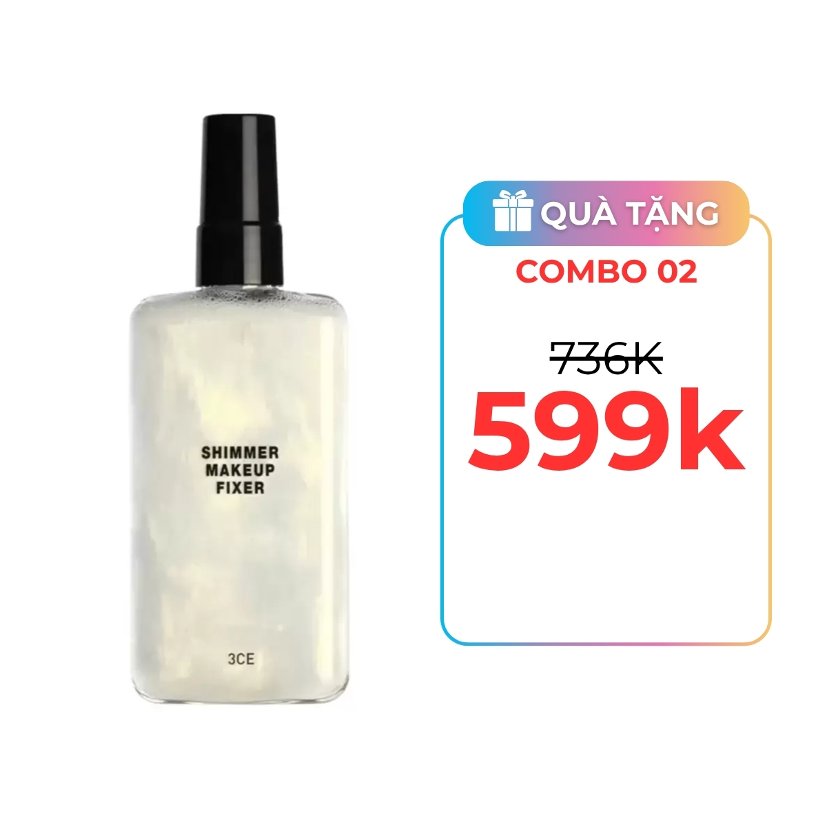 Xịt Khóa Nền 3CE Shimmer Makeup Fixer Ánh Nhũ 100ml