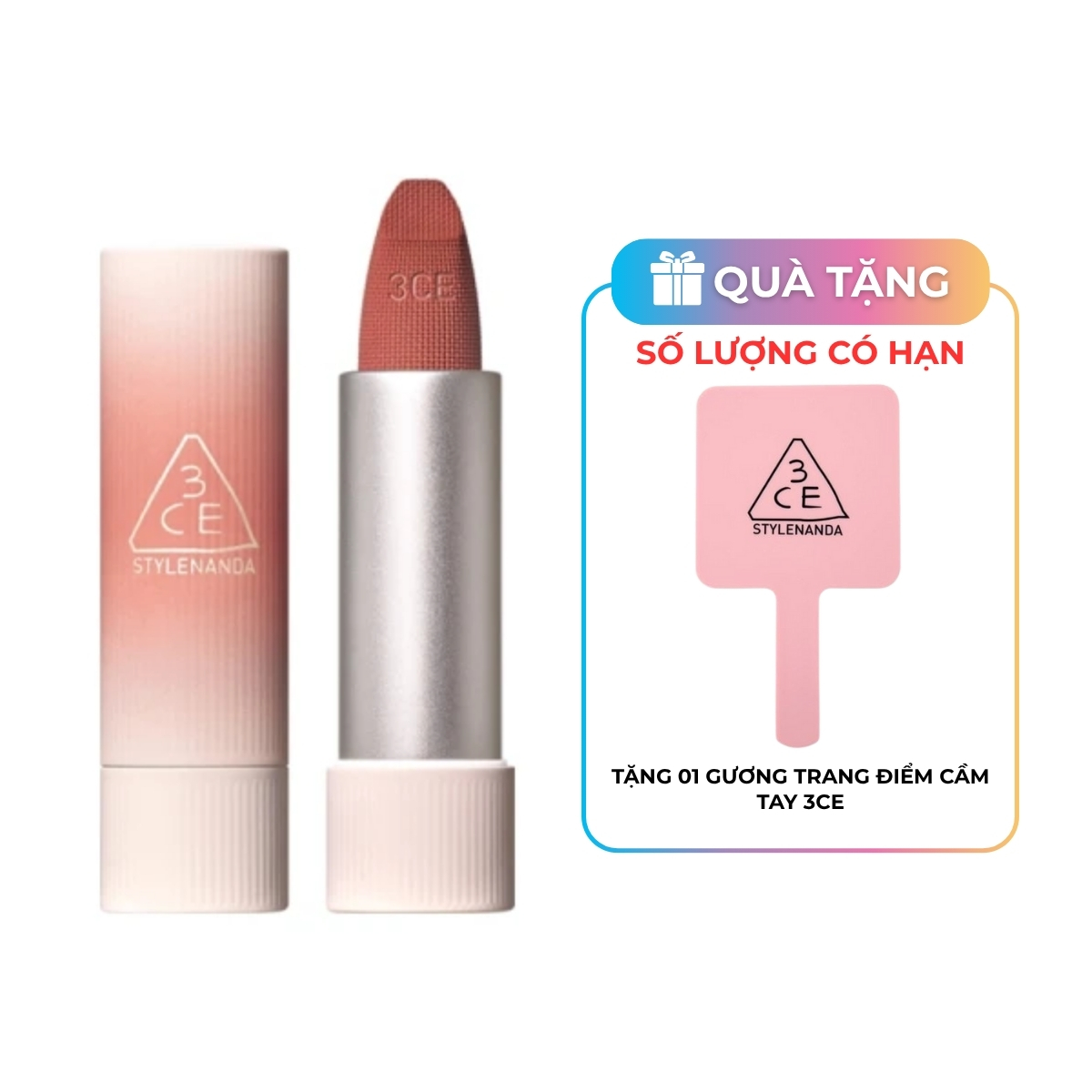 Son Thỏi 3CE Cashmere Hug Lipstick #01 Oat
