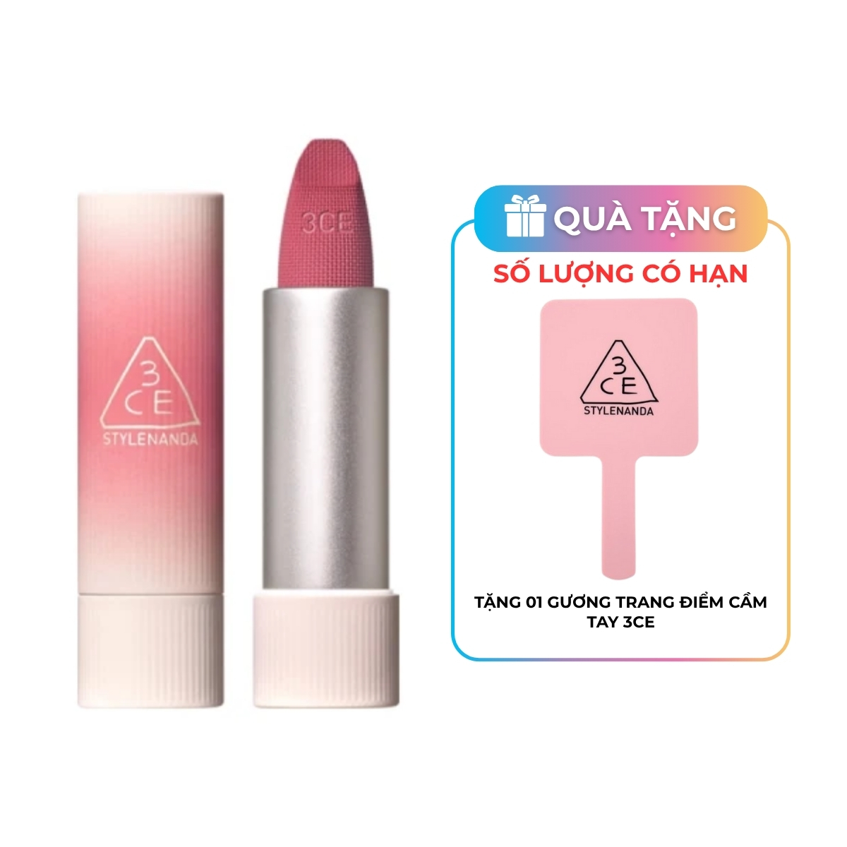 Son Thỏi 3CE Cashmere Hug Lipstick #02 Pure Blending