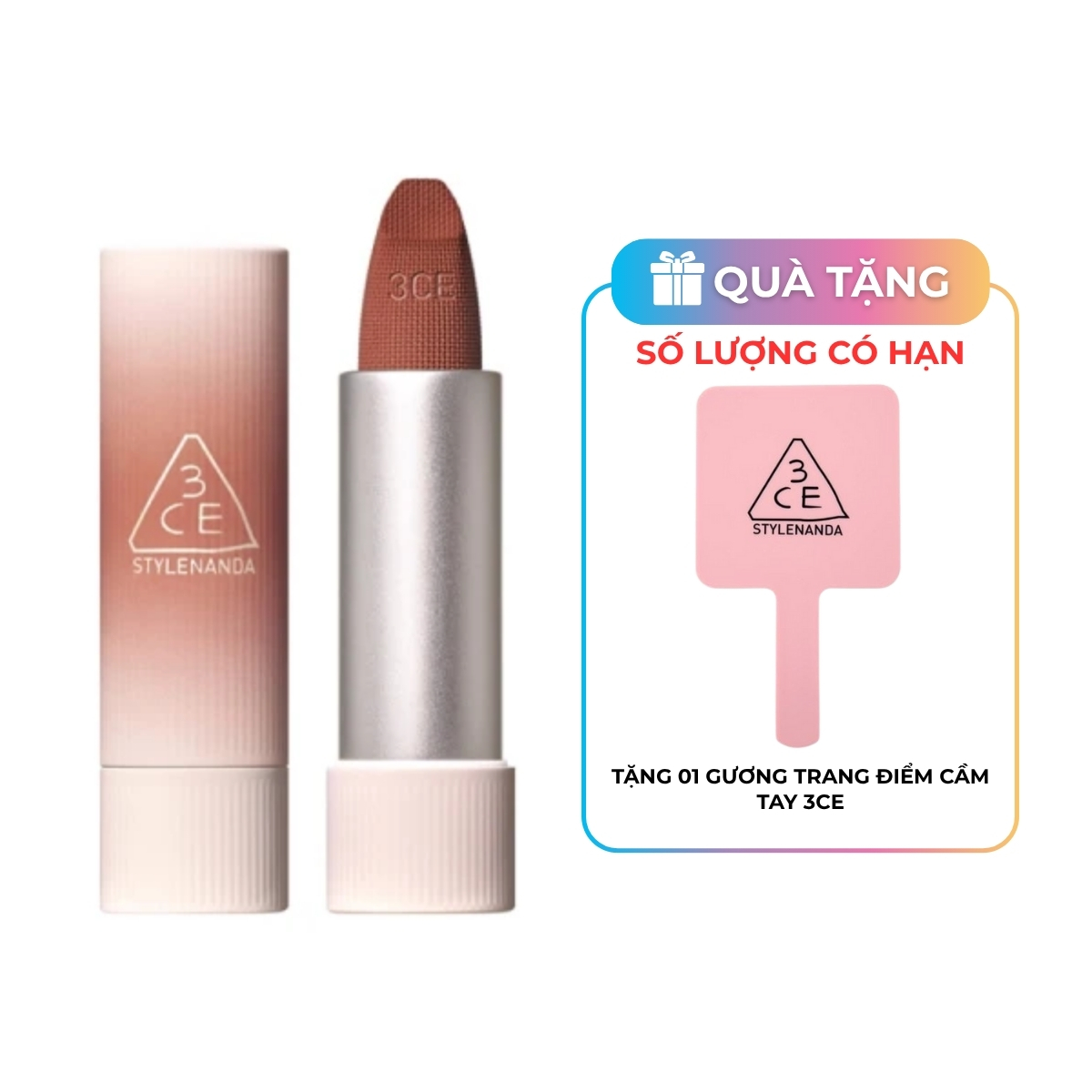 Son Thỏi 3CE Cashmere Hug Lipstick #09 Taupe Beige