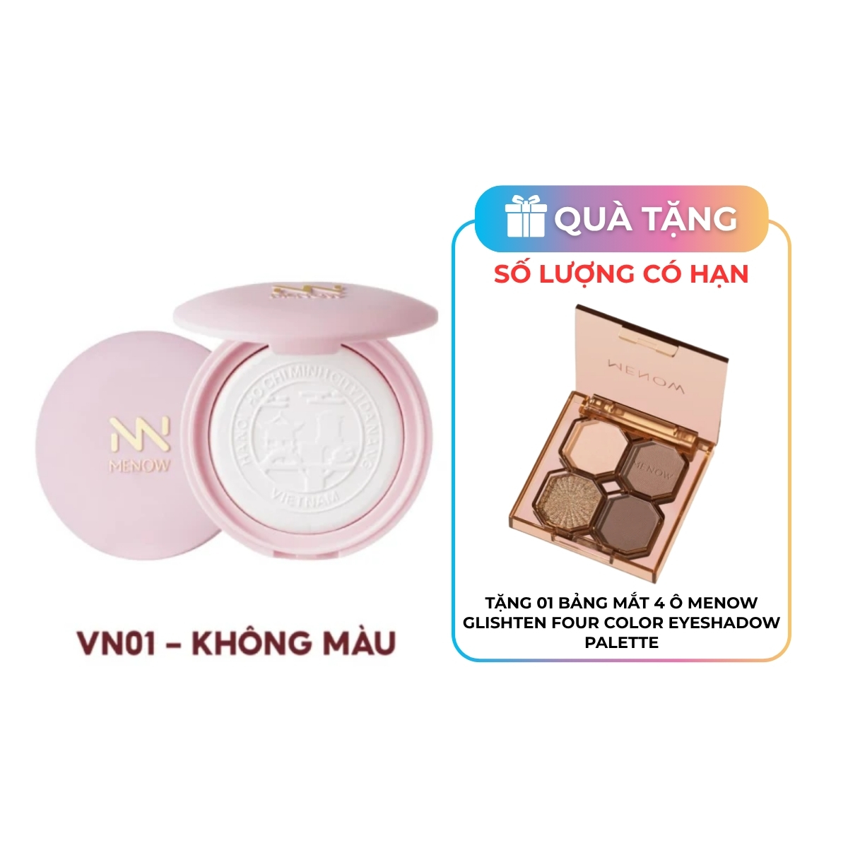Phấn Phủ Dạng Nén Menow Clear Radiant Pressed Powder VN01 White