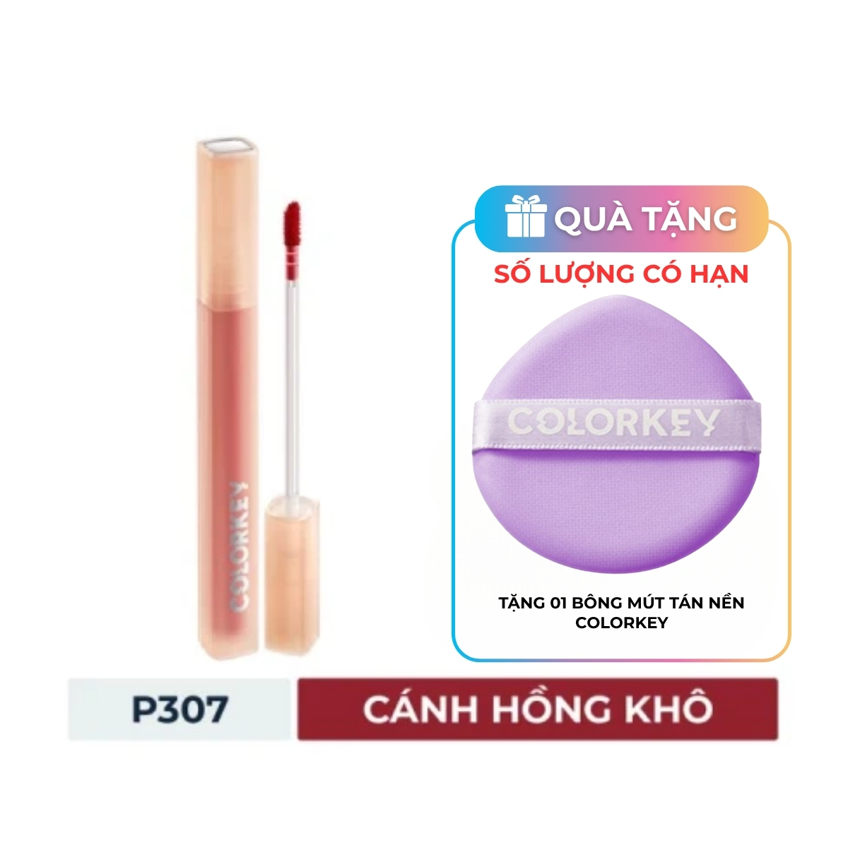 Son Tint Colorkey Soft Matte Water Tint P307 Cánh Hồng Khô