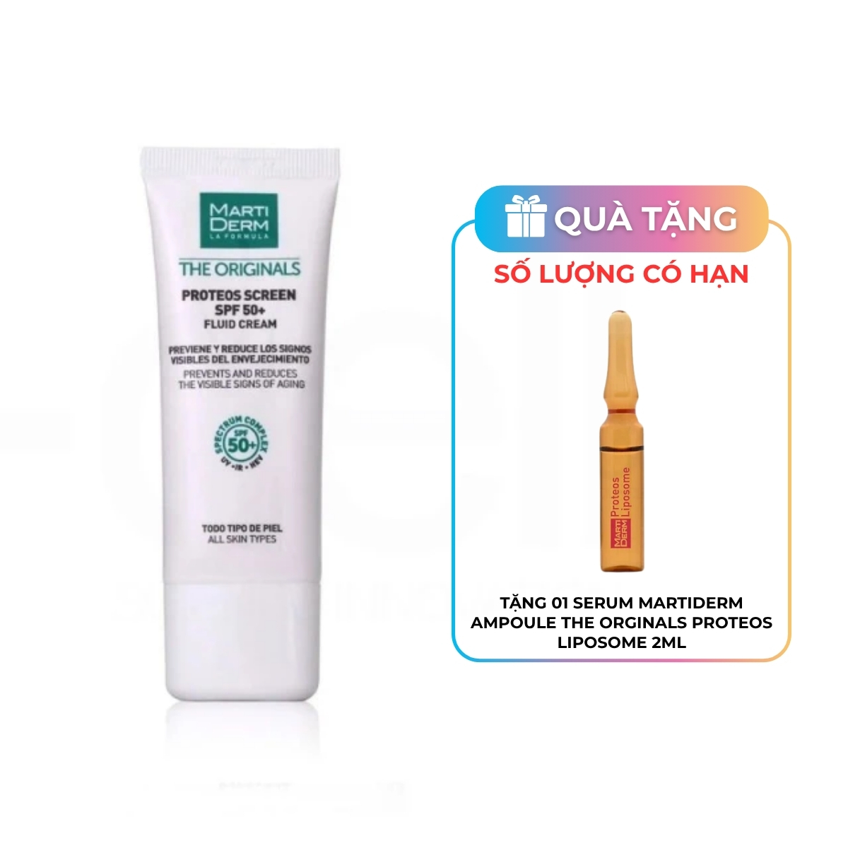 Kem Chống Nắng MartiDerm The Originals Proteos Screen SPF50+