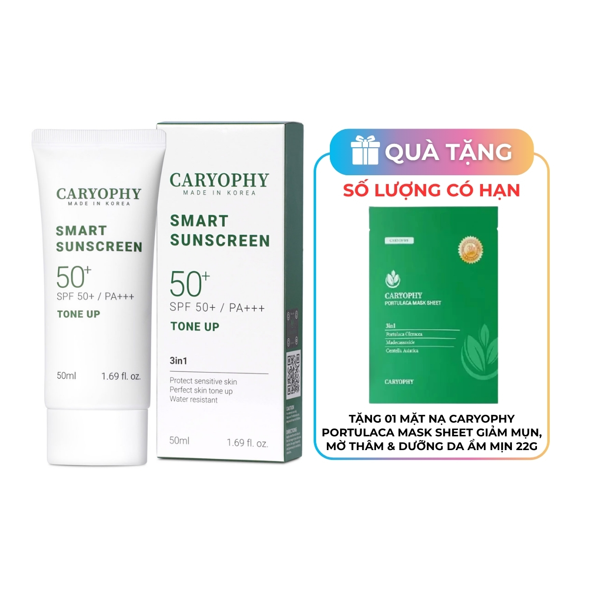 Kem Chống Nắng Caryophy Smart Tone Up Ngừa Mụn 50ml