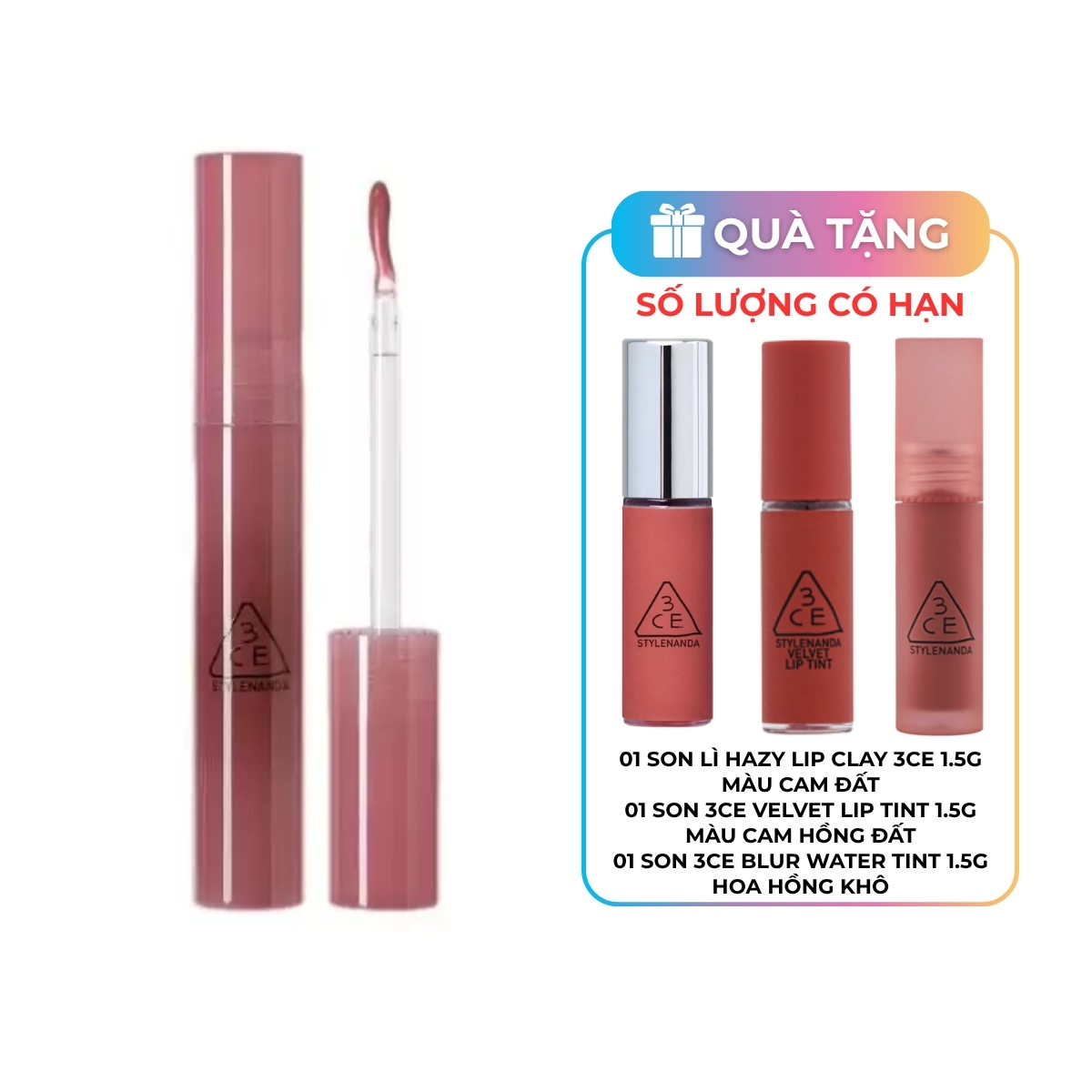 Son Bóng 3CE Drop Glow Gel - Essential