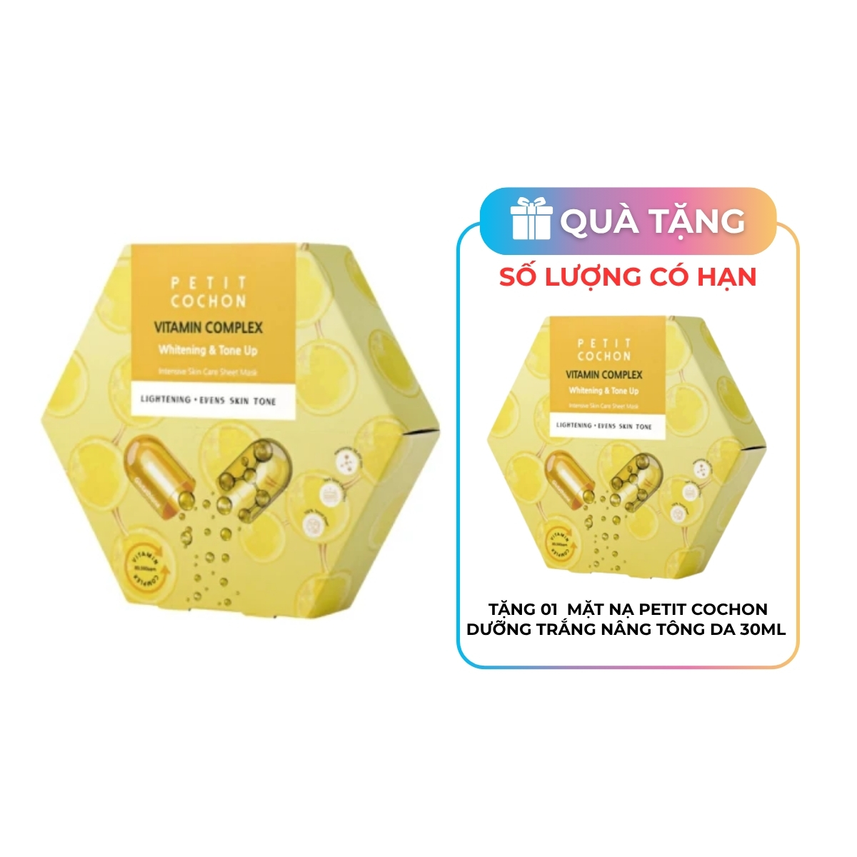 Mặt Nạ Dưỡng Trắng, Làm Đều Màu Da Petitcochon Vitamin Complex Whitening & Tone Up