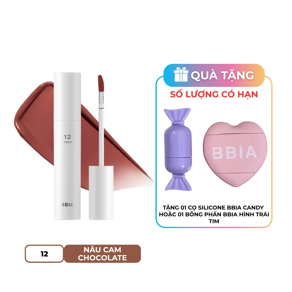 Son Bóng Bbia Glow Lip Tint - Màu Sắc: 12