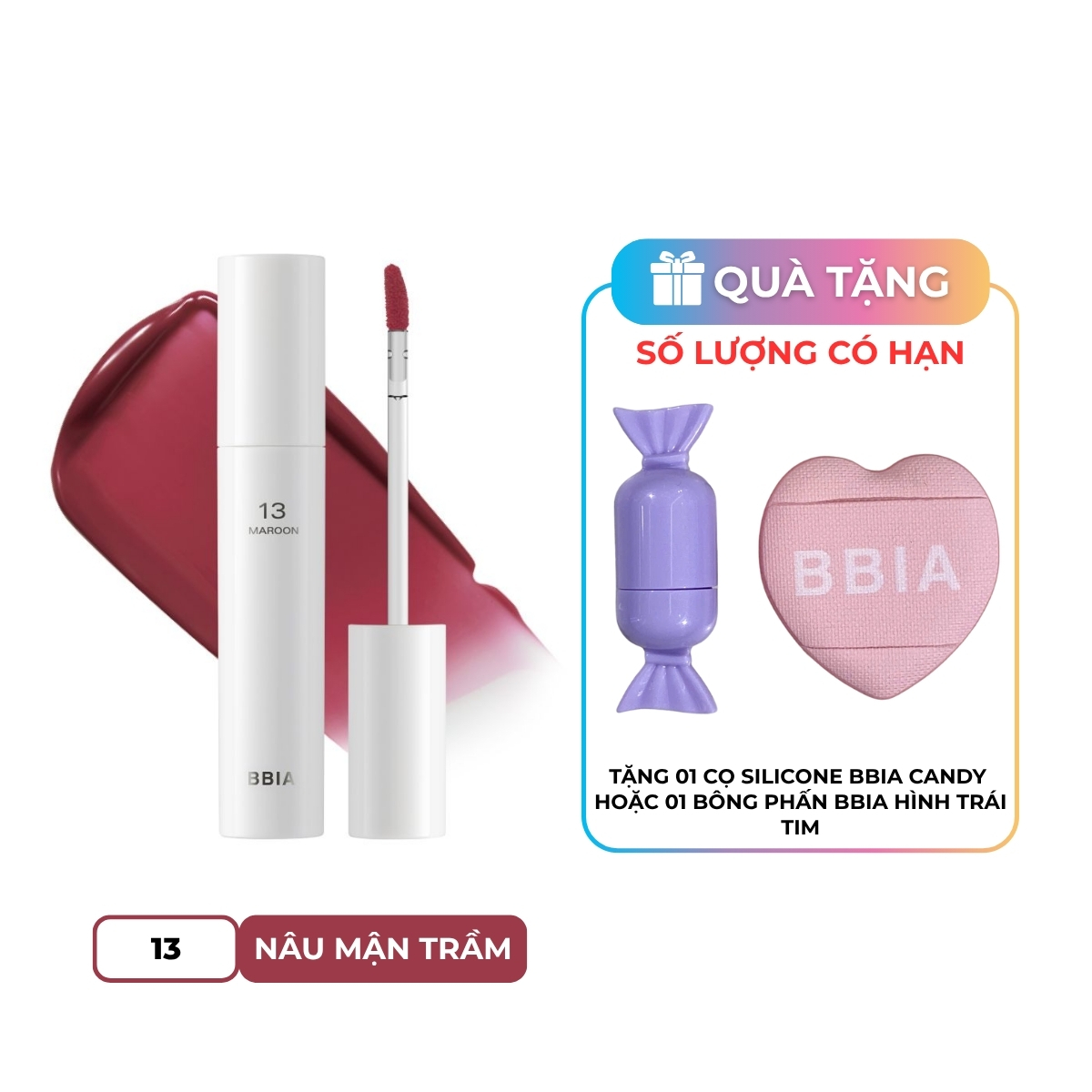Son Bóng Bbia Glow Lip Tint - Màu Sắc: 13