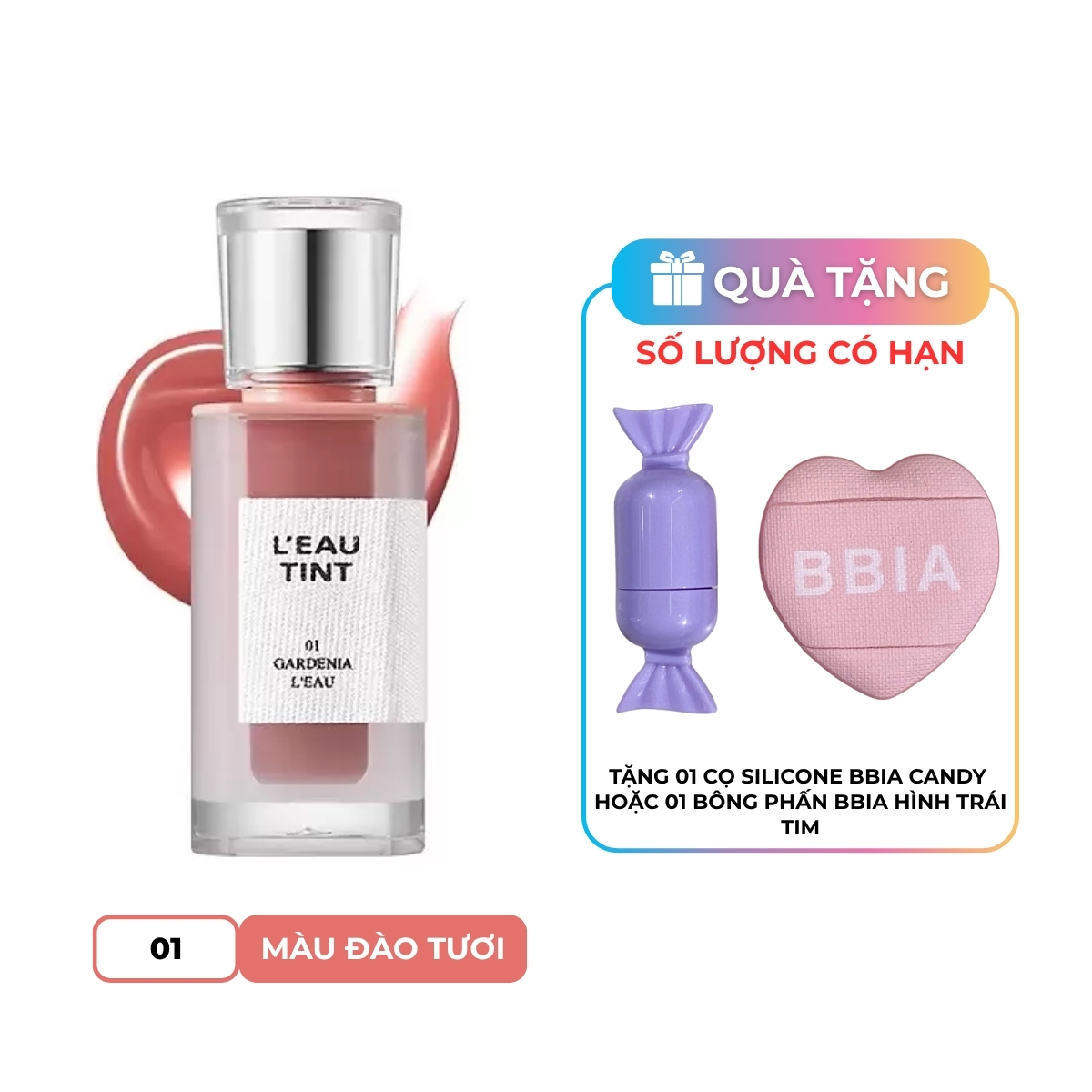 Son Tint Bóng Bbia Gardenia Leau Tint - 01 Gardenia