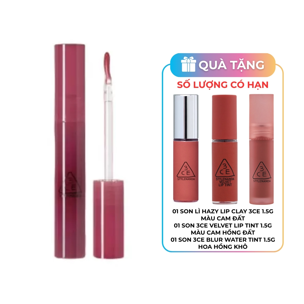 Son Bóng 3CE Drop Glow Gel - Very Sure