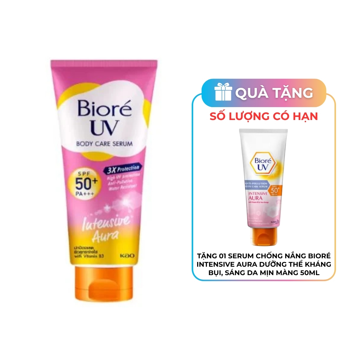 Serum Chống Nắng Dưỡng Thể Trắng Da Bioré UV Anti-Pollution Body Care Serum Intensive Aura SPF 50+/PA+++ (Mã Mới)