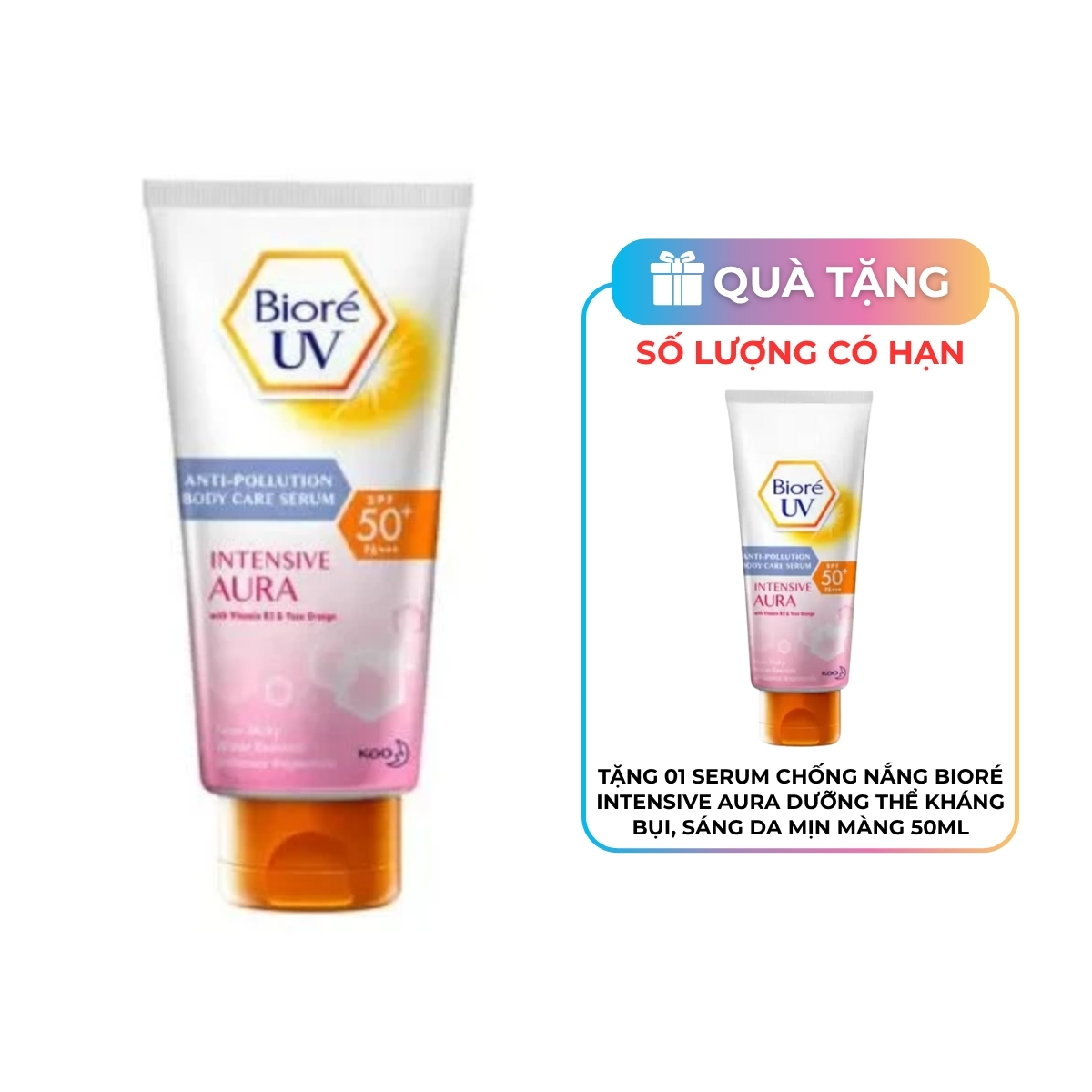 Serum Chống Nắng Bioré Intensive Aura Dưỡng Thể Kháng Bụi, Sáng Da Mịn Màng 150ml