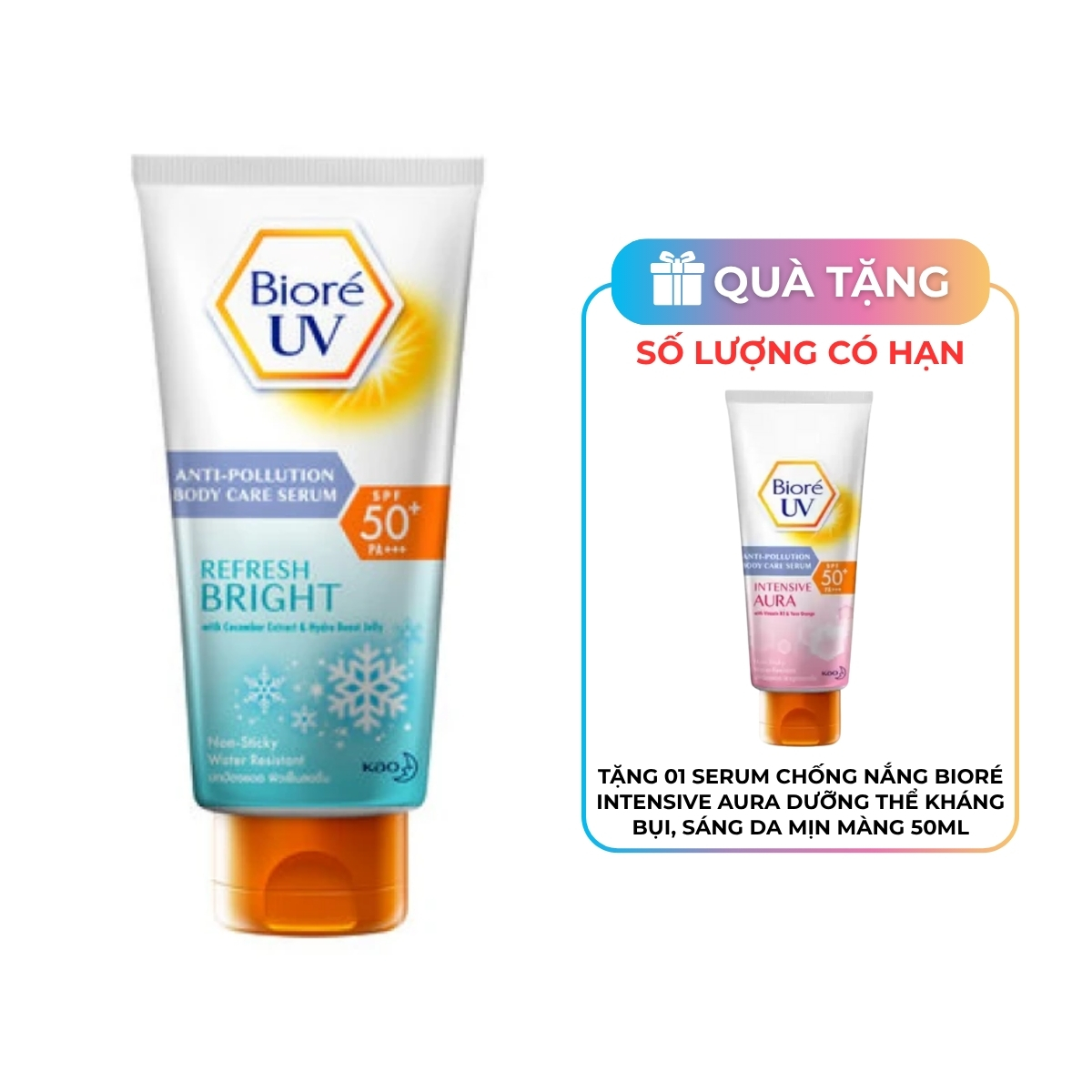 Serum Chống Nắng Bioré Refresh Bright Dưỡng Thể Kháng Bụi, Sáng Mịn Mát Lạnh 150ml