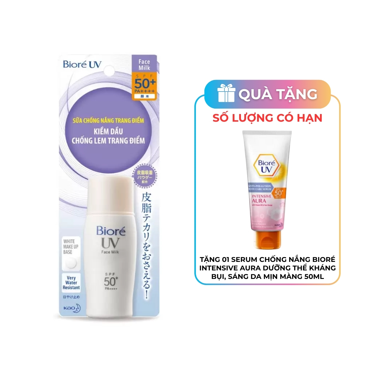 Sữa Chống Nắng Biore Trắng Mịn Kiềm Dầu 30ml