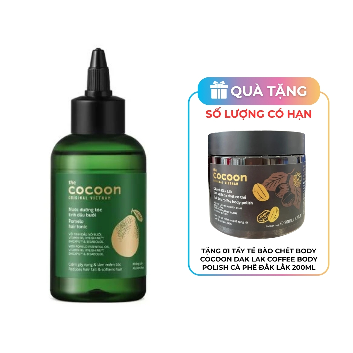 Nước Dưỡng Tóc Cocoon Pomelo Hair Tonic Tinh Dầu Bưởi 140ml (Phiên Bản Mới)