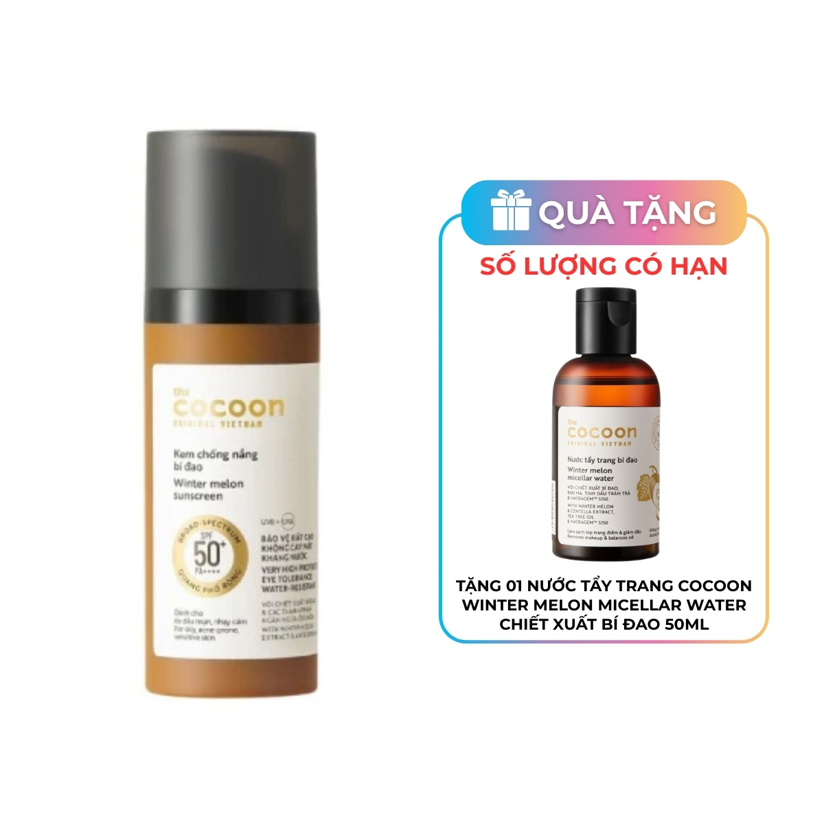 Kem Chống Nắng Cocoon Bí Đao Winter Melon Suncreen SPF50+ PA ++++ 50ml