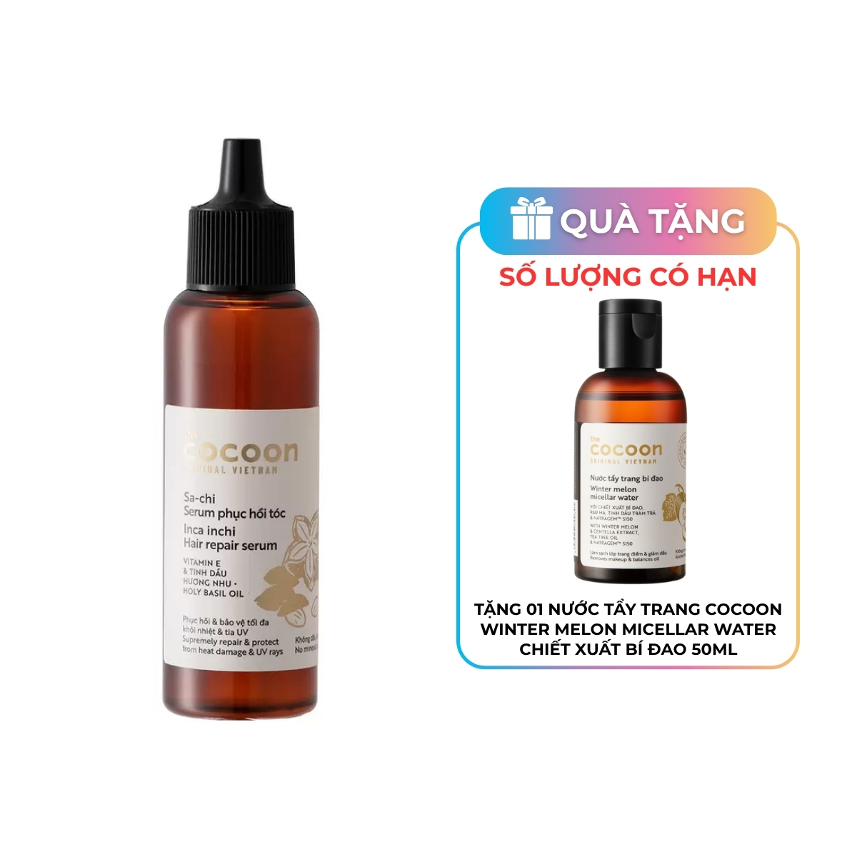 Tinh Chất Dưỡng Tóc Cocoon Sa-chi Serum Phục Hồi Tóc Inca Inchi Hair Repair 70ml