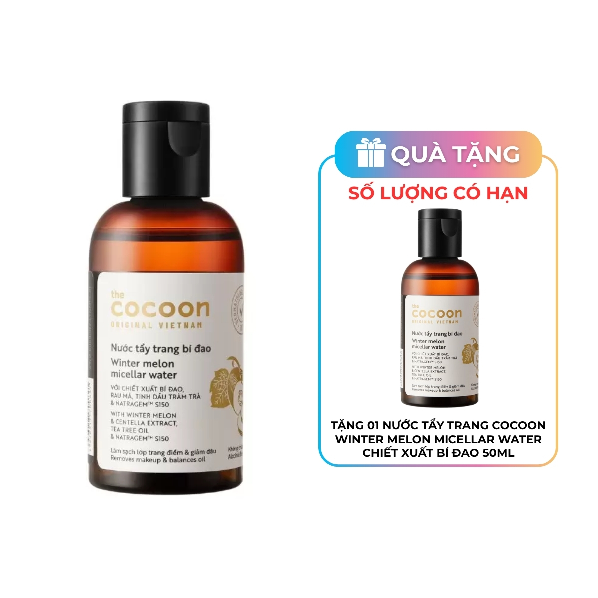 Nước Tẩy Trang Cocoon Winter Melon Micellar Water Chiết Xuất Bí Đao 50ml