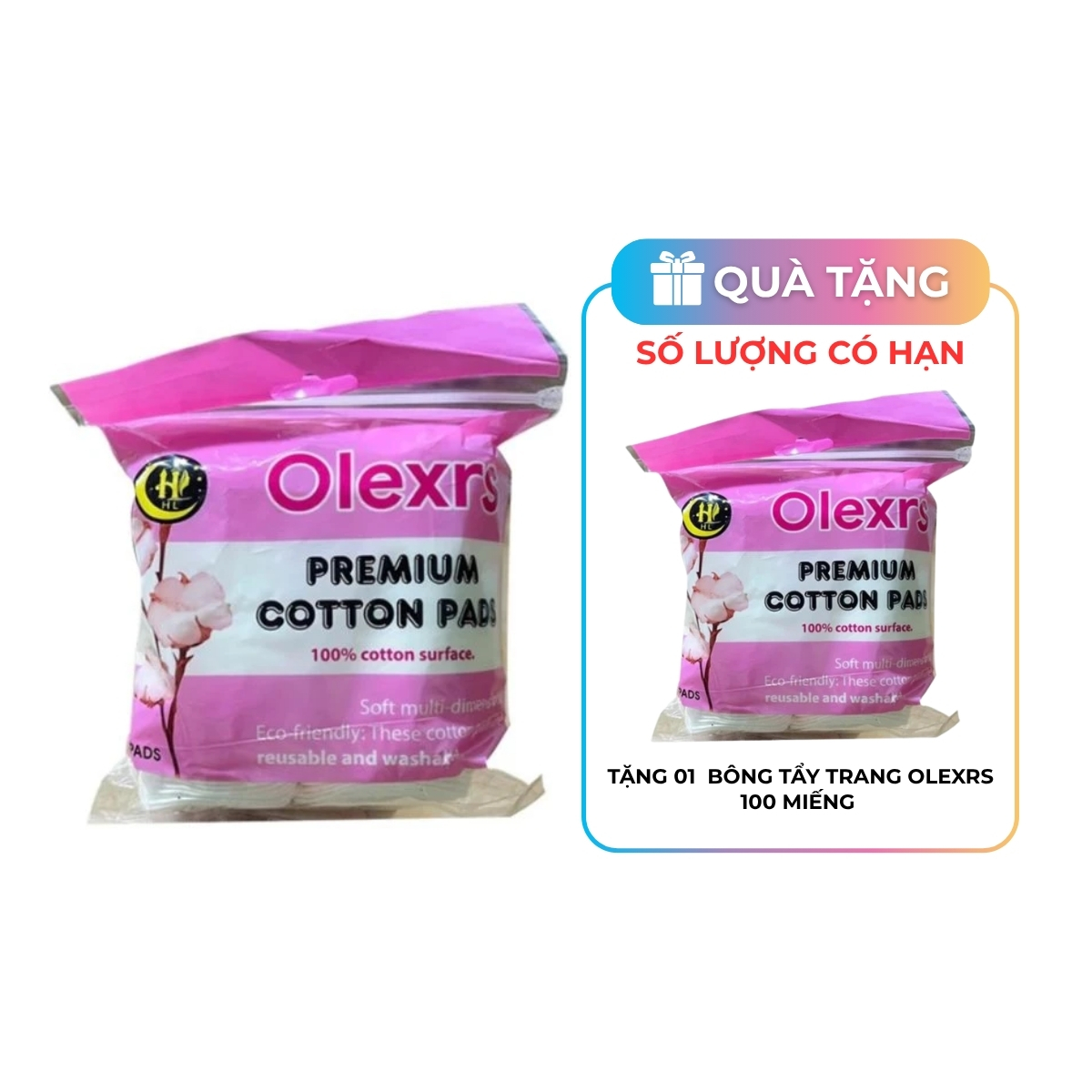 Bông Tẩy Trang Olexrs 100 Miếng