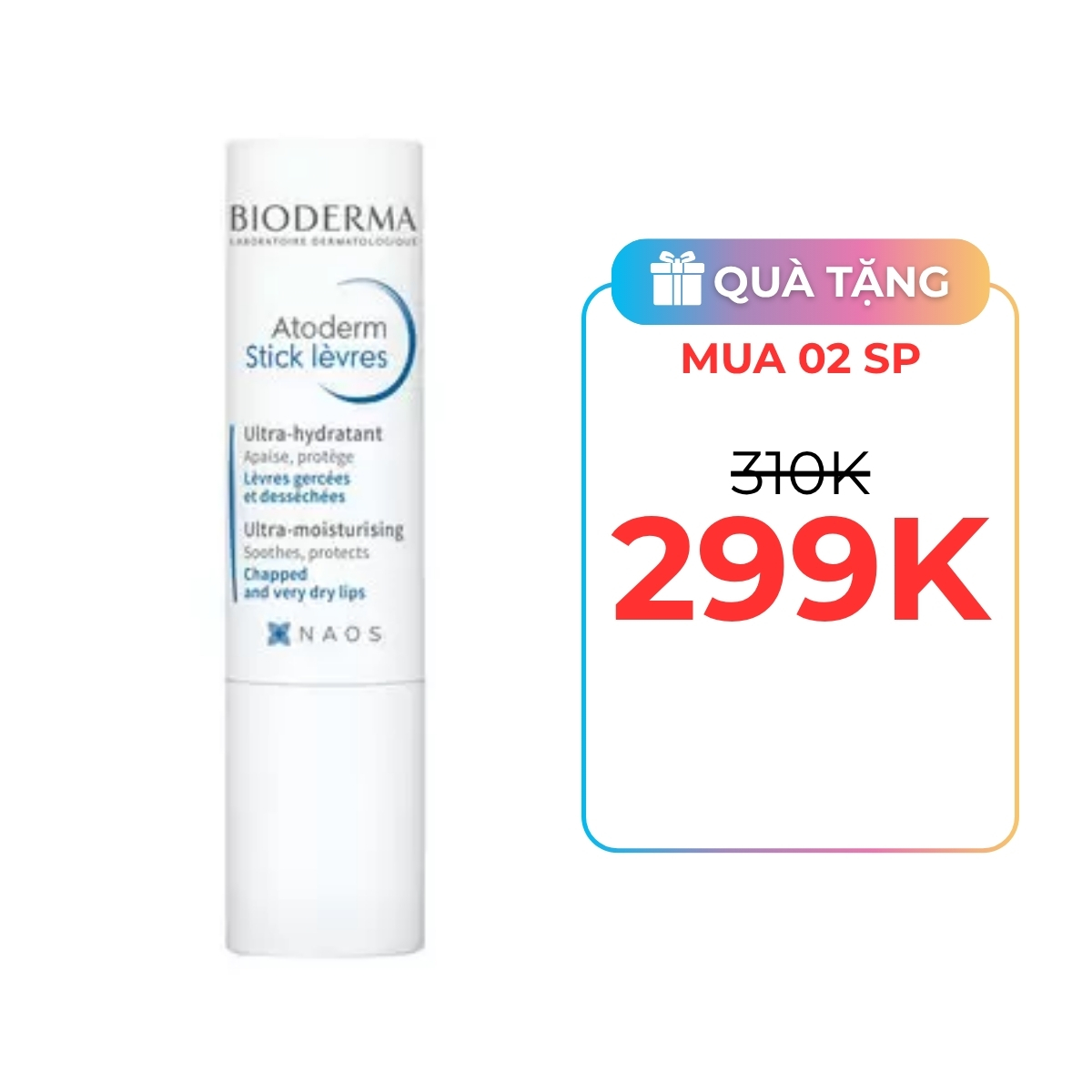 Son Dưỡng Bioderma Atoderm Stick Levres Làm Dịu Môi Khô, Nứt Nẻ 4g (Mẫu mới)