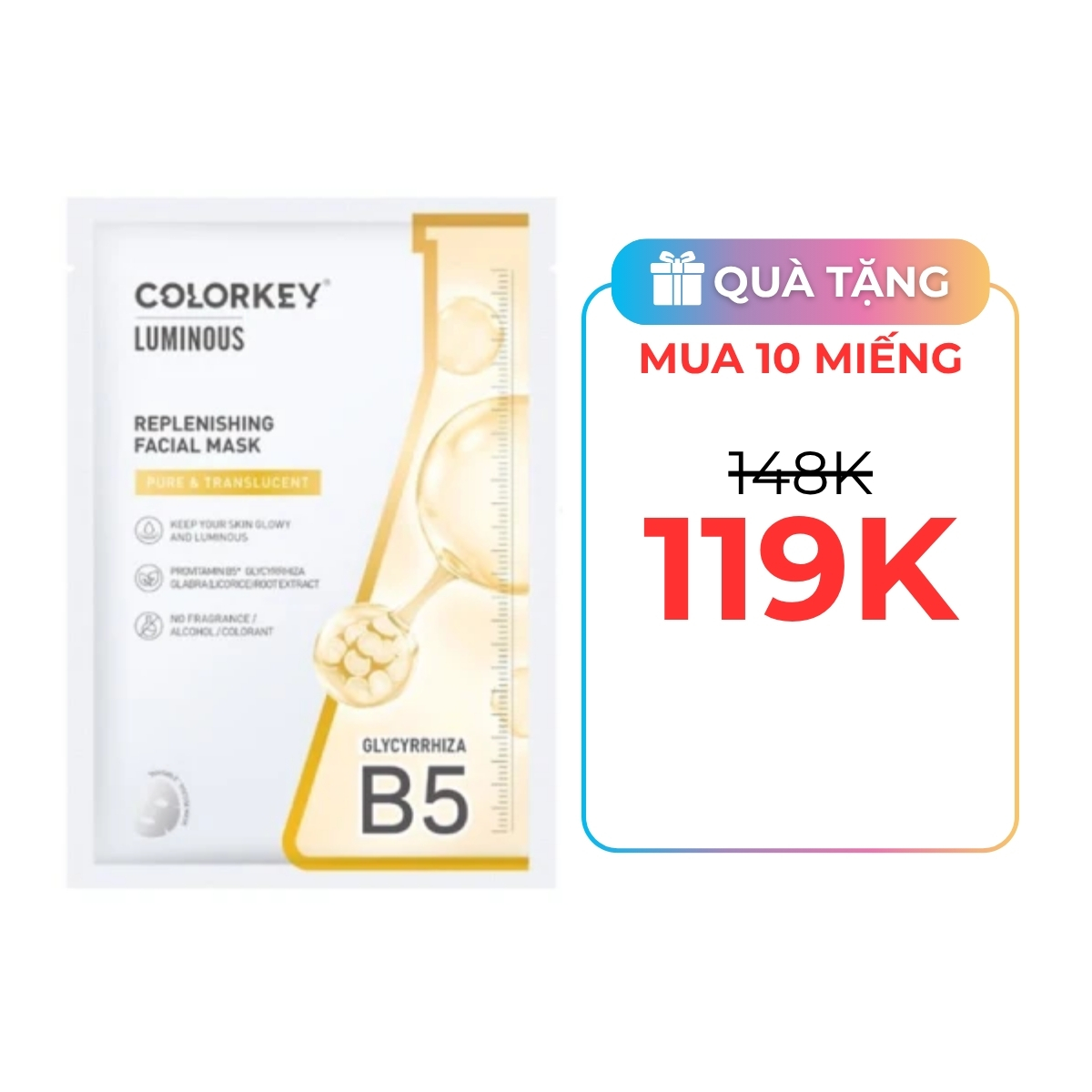 Mặt Nạ Colorkey Luminous Facial Mask Replenishing 25ml