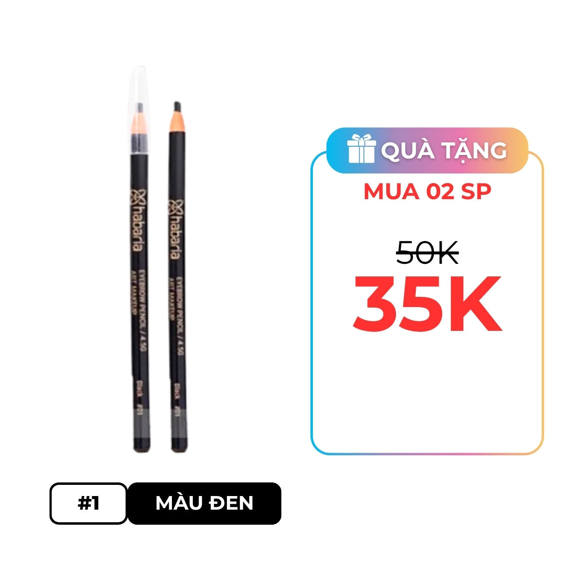 Chì Kẻ Mày Habaria Dạng Xé - Màu 01