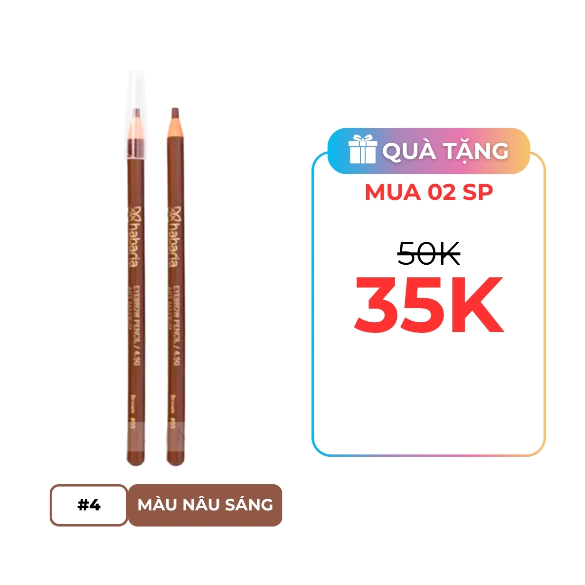 Chì Kẻ Mày Habaria Dạng Xé - Màu 04