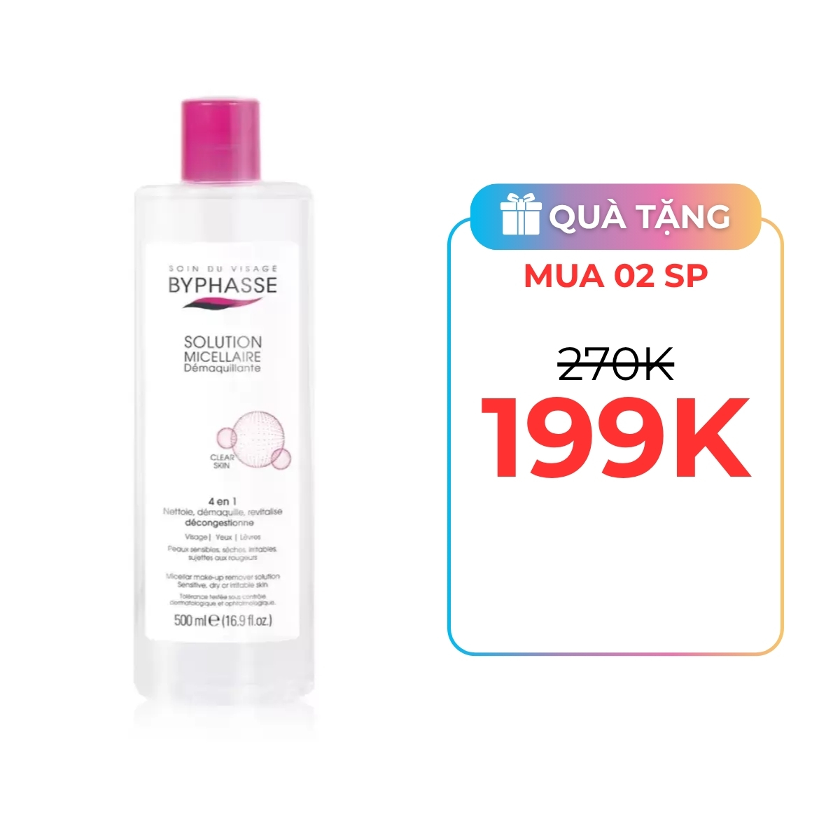 Nước Tẩy Trang Byphasse Solution Micerallaire Face 500ml