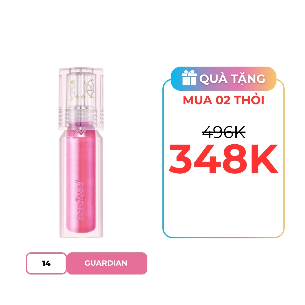 Son Tint Peripera Water Bare Tint 3.7g Màu 14 Guardian (Cherry Ver)