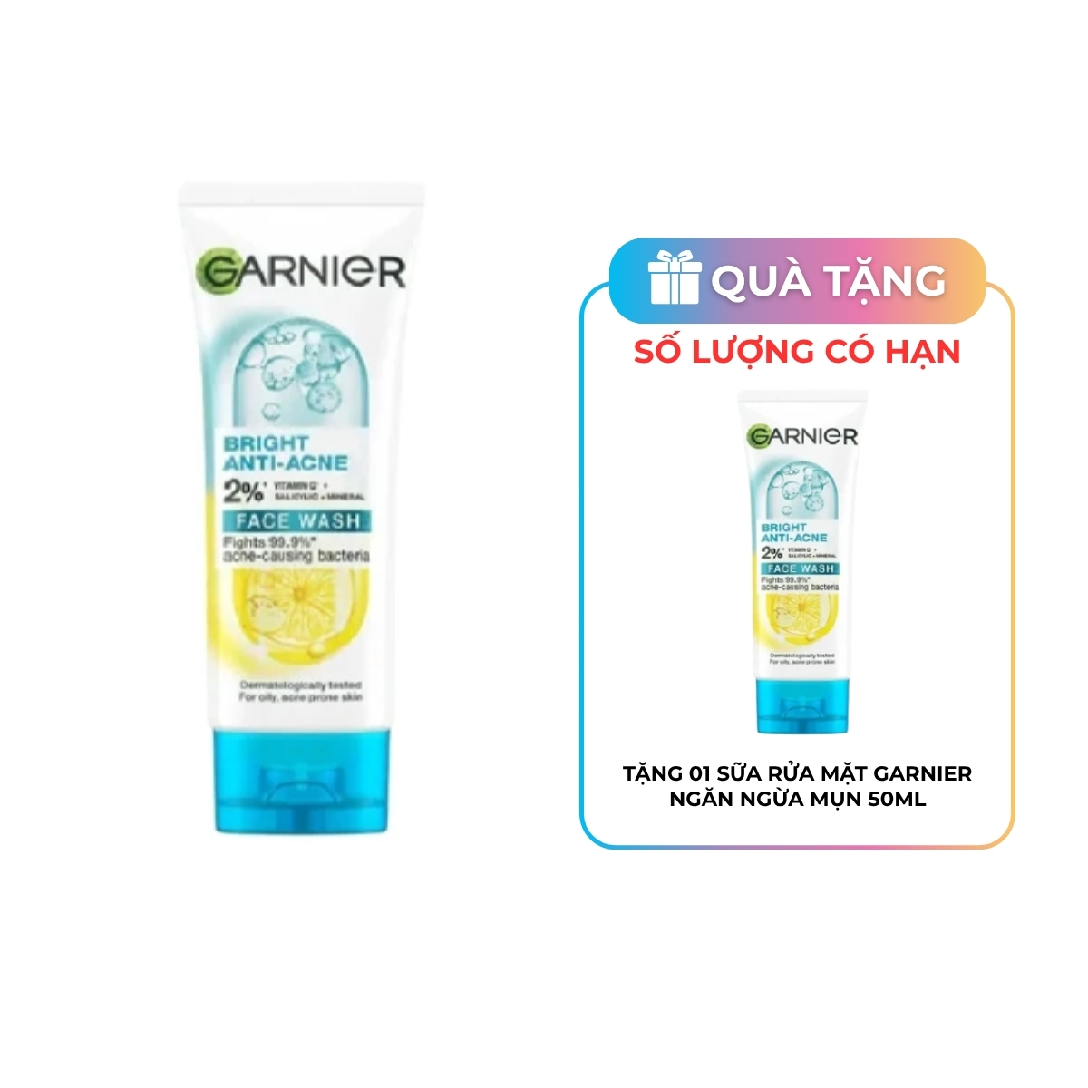Sữa Rửa Mặt Garnier Ngừa Mụn Sáng Da 50ml