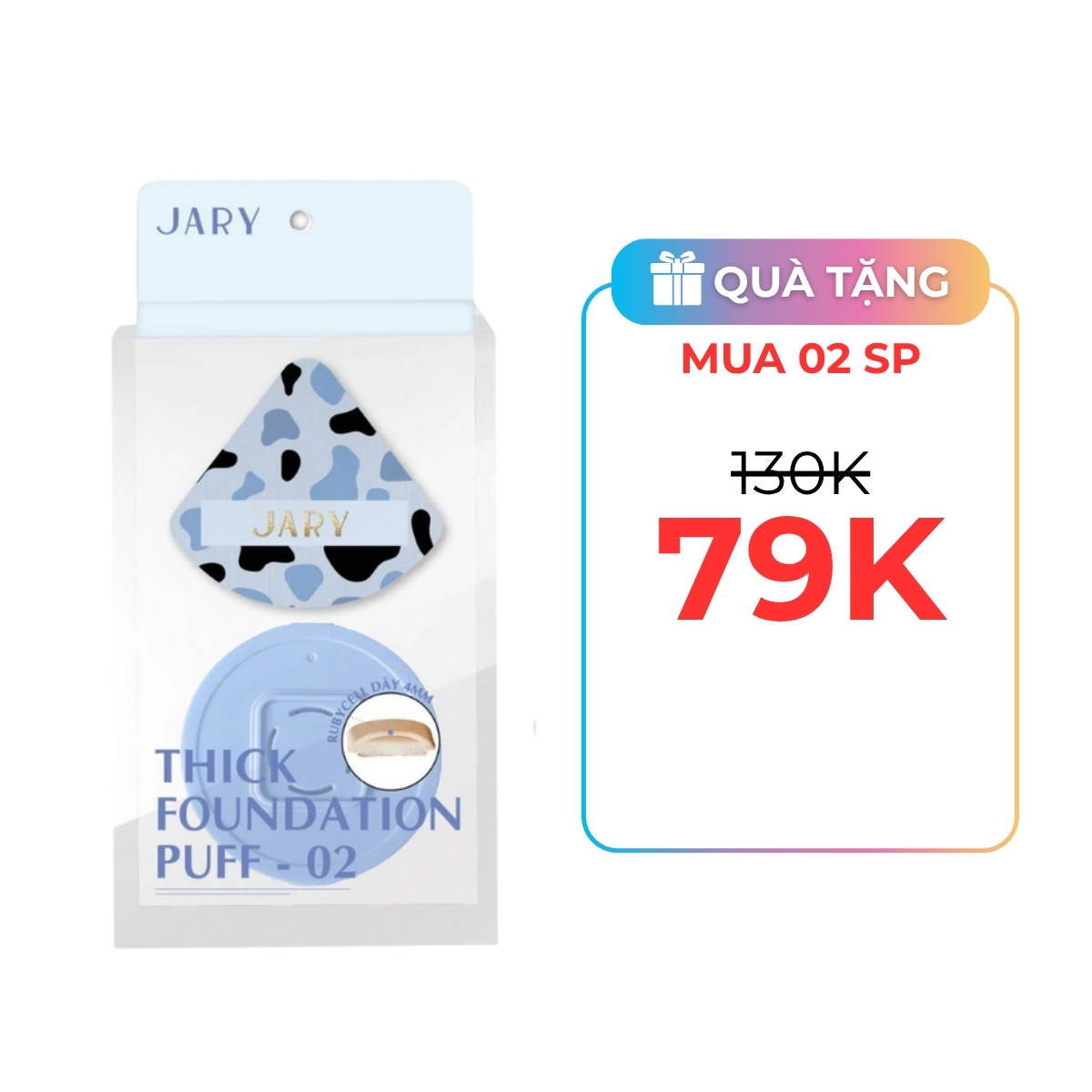 Mút Tán Nền Jary Thick Foundation Puff 02 Hình Tam Giác