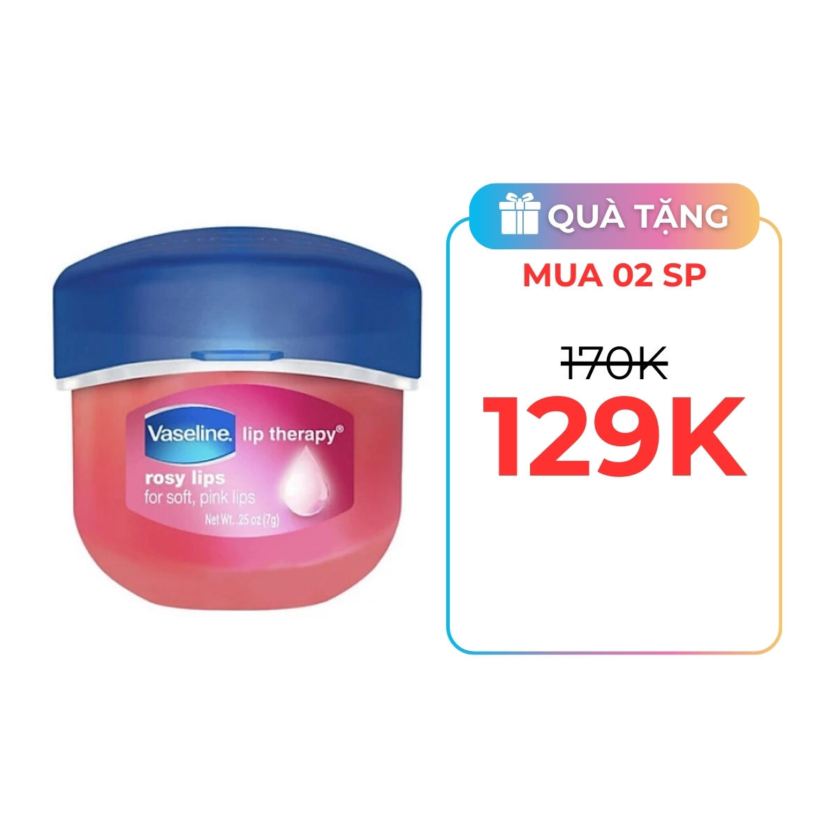 Sáp Dưỡng Vaseline - Therapy Rosy 7g