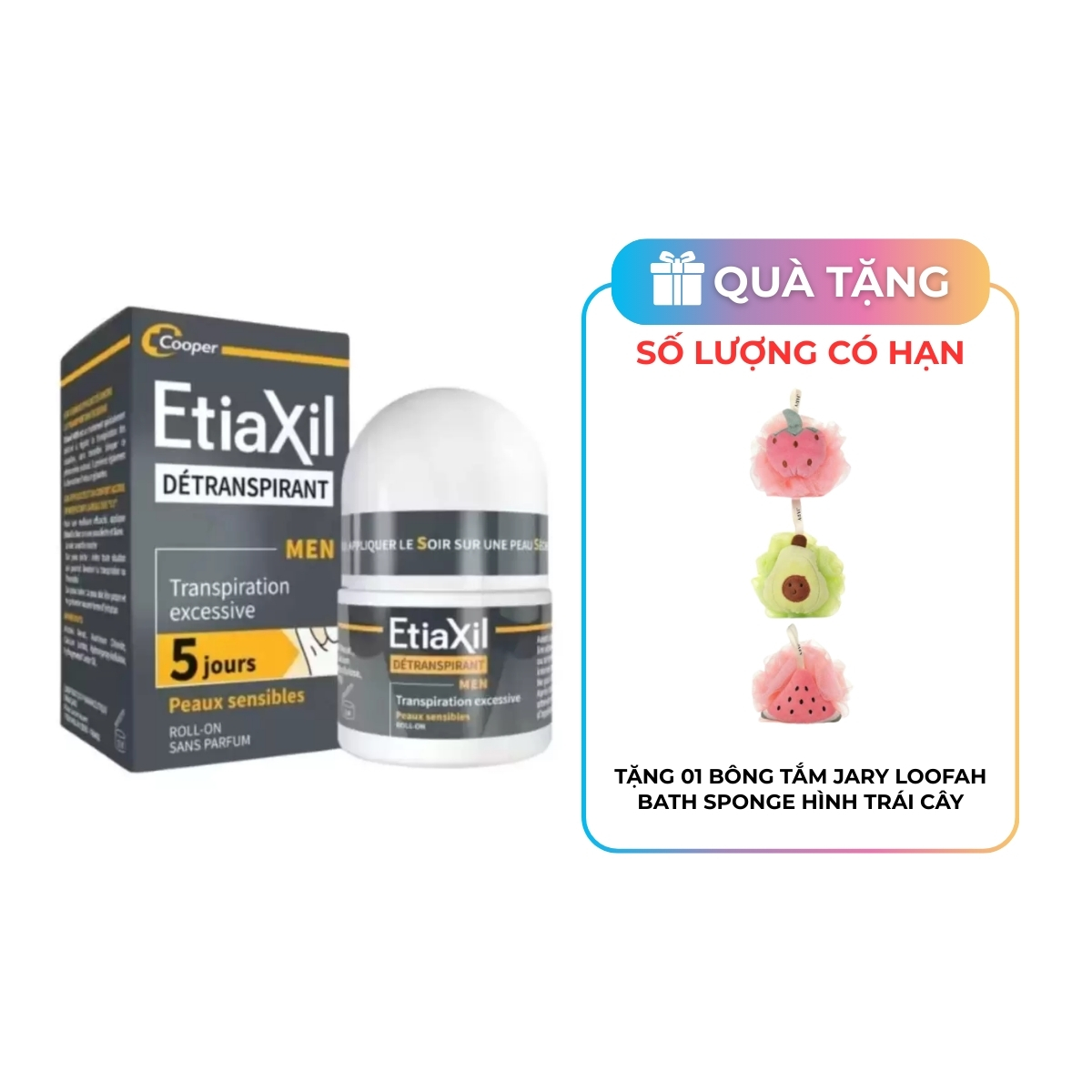 Lăn Khử Mùi EtiaXil Detranspirant Transpiration Exessive Peau Sensibies - MEN