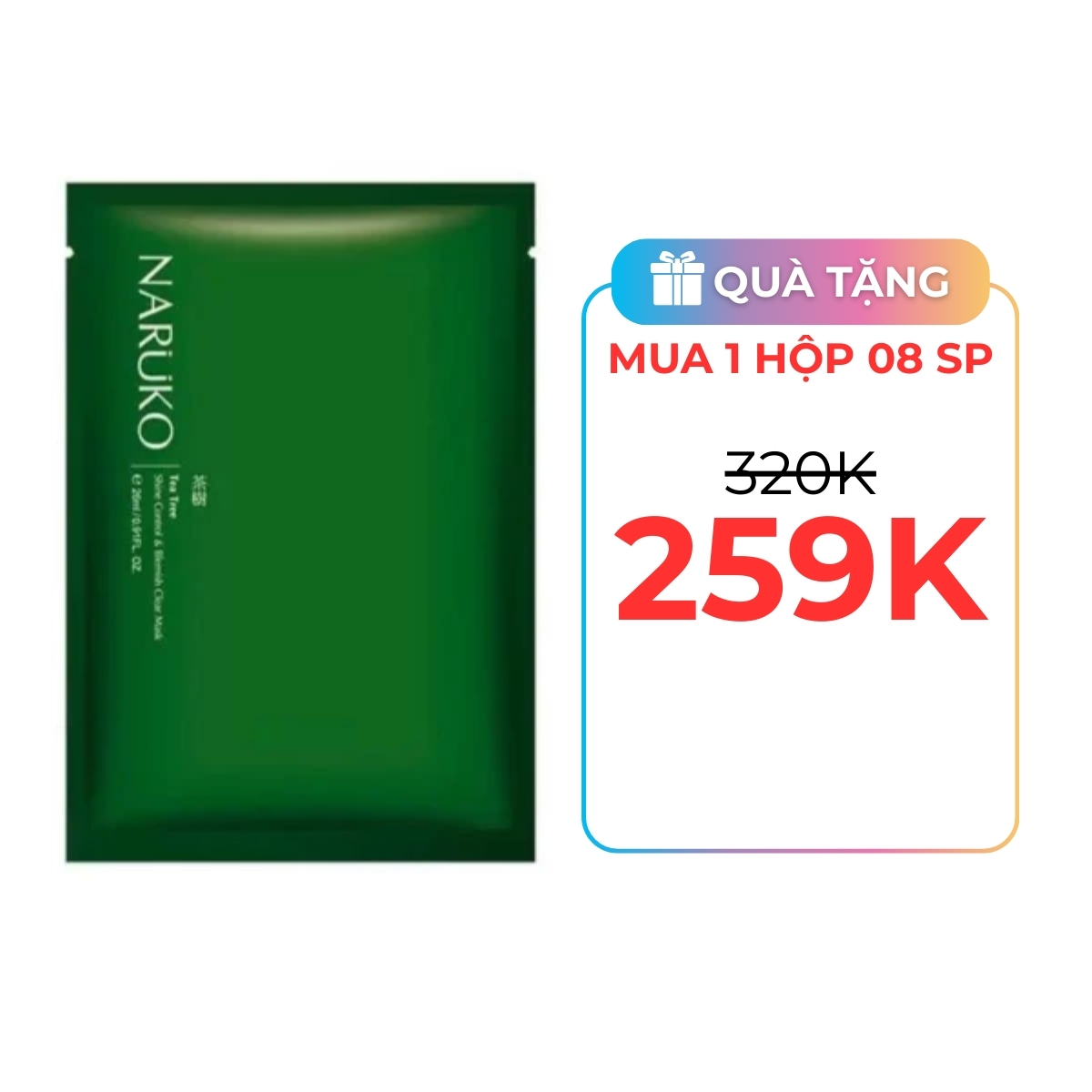 Mặt Nạ Naruko Tràm Trà Kiểm Soát Dầu & Giảm Mụn 1PCS