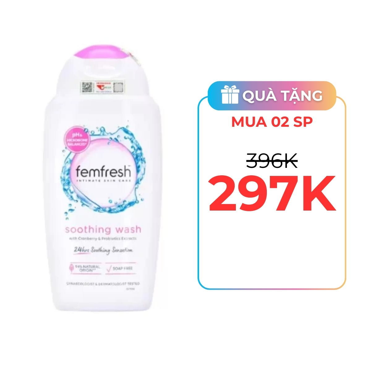 Dung Dịch Vệ Sinh Phụ Nữ Femfresh Daily - Soothing Wash 250ml