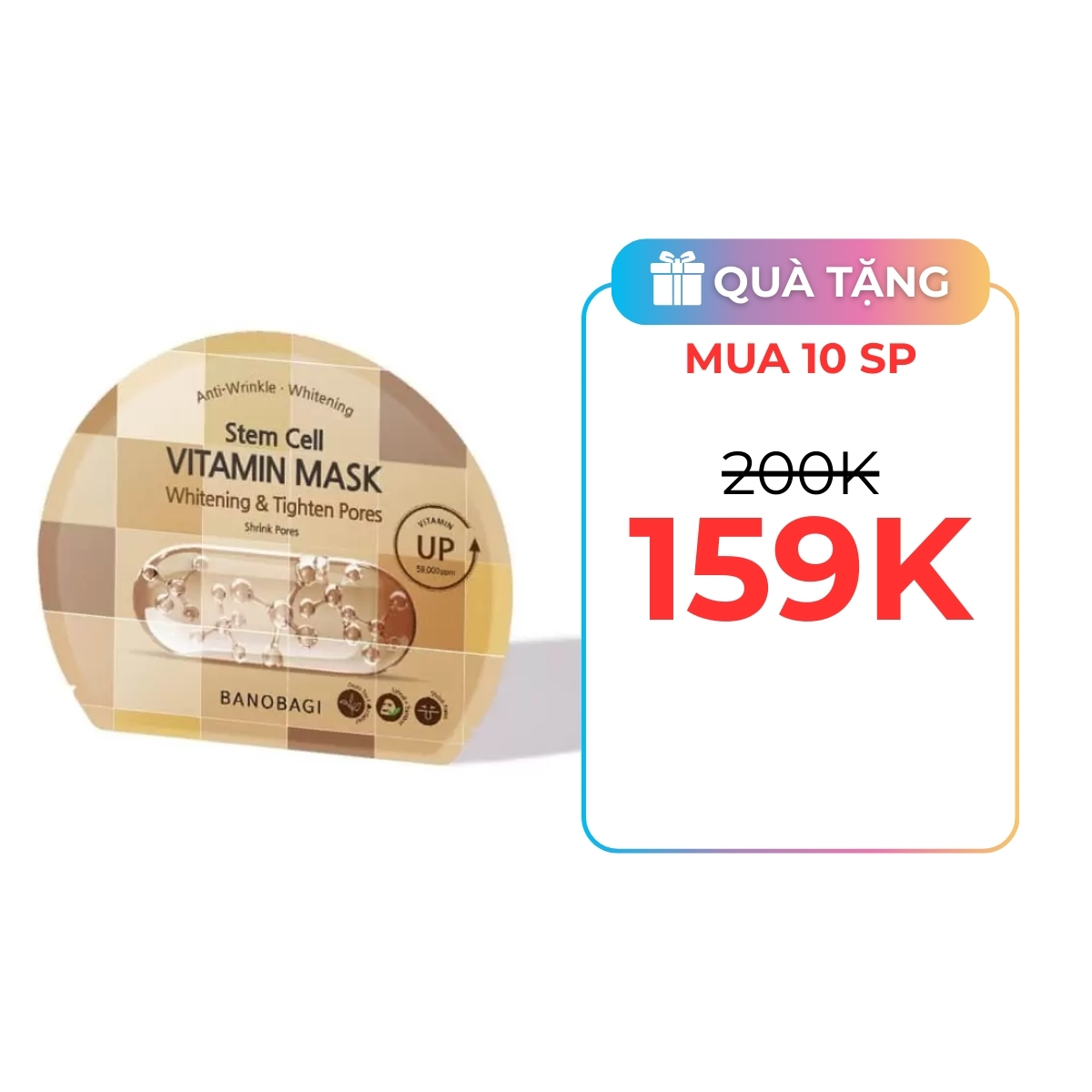 Mặt Nạ Banobagi Stem Cell Vitamin Mask - Whitening & Tighten Pores