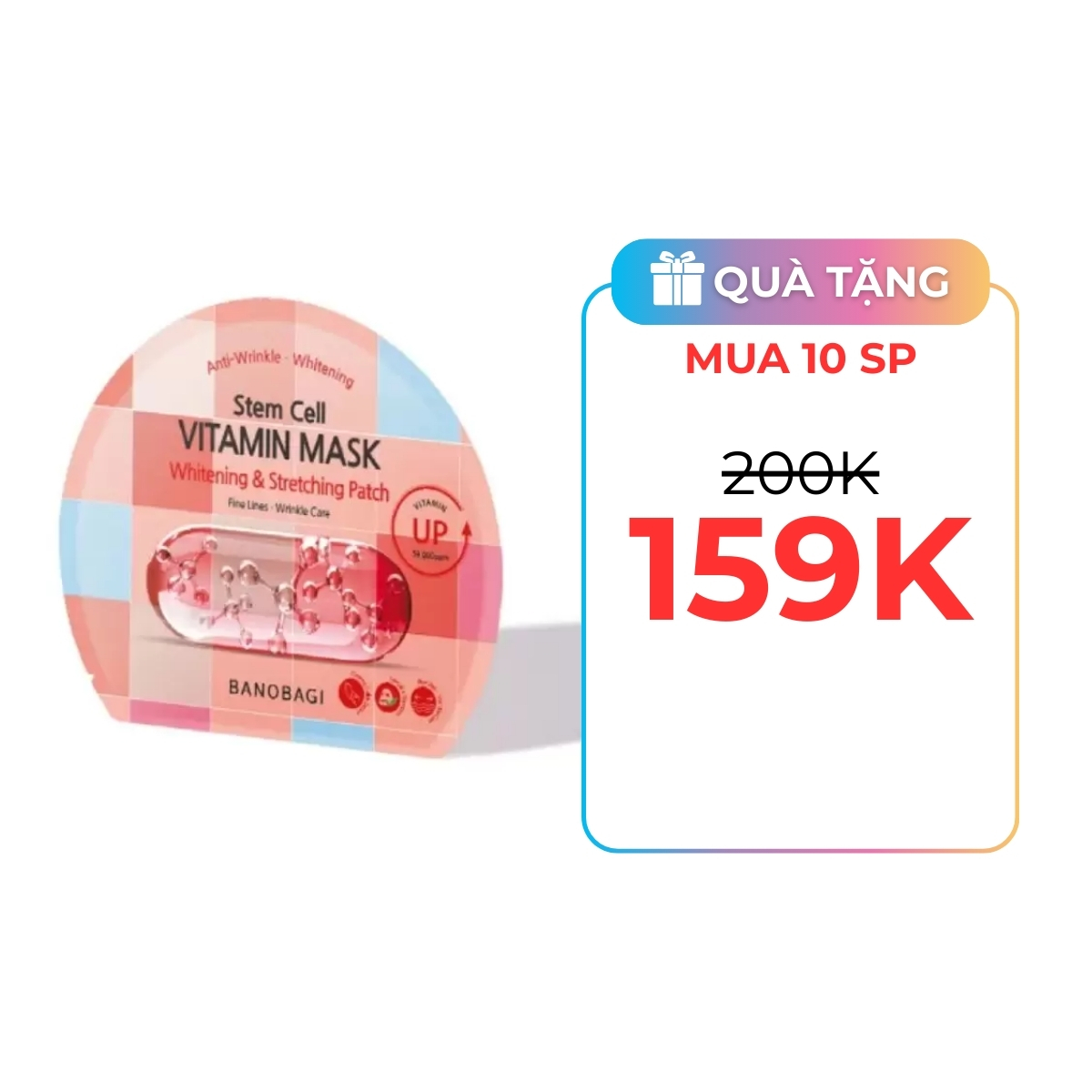 Mặt Nạ Banobagi Stem Cell Vitamin Mask - Whitening & Stretching Patch