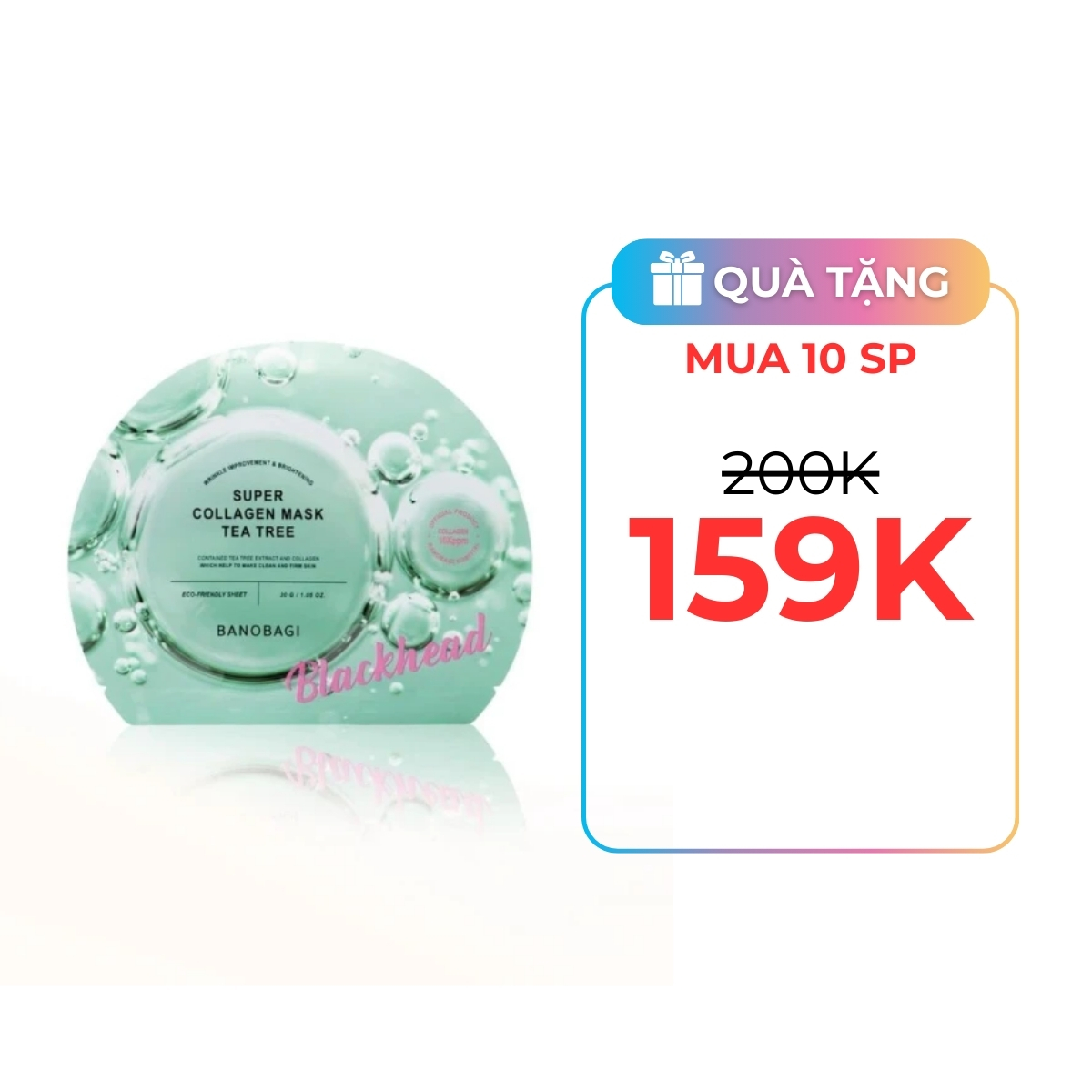 Mặt Nạ Banobagi Super Collagen Mask Tea Tree Blackhead Giảm Mụn Đầu Đen 30g
