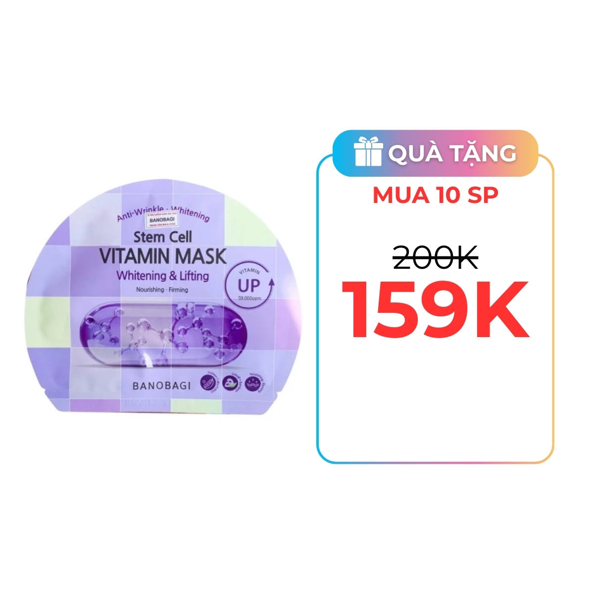 Mặt Nạ Banobagi Stem Cell Vitamin Mask - Whitening & Lifting MC