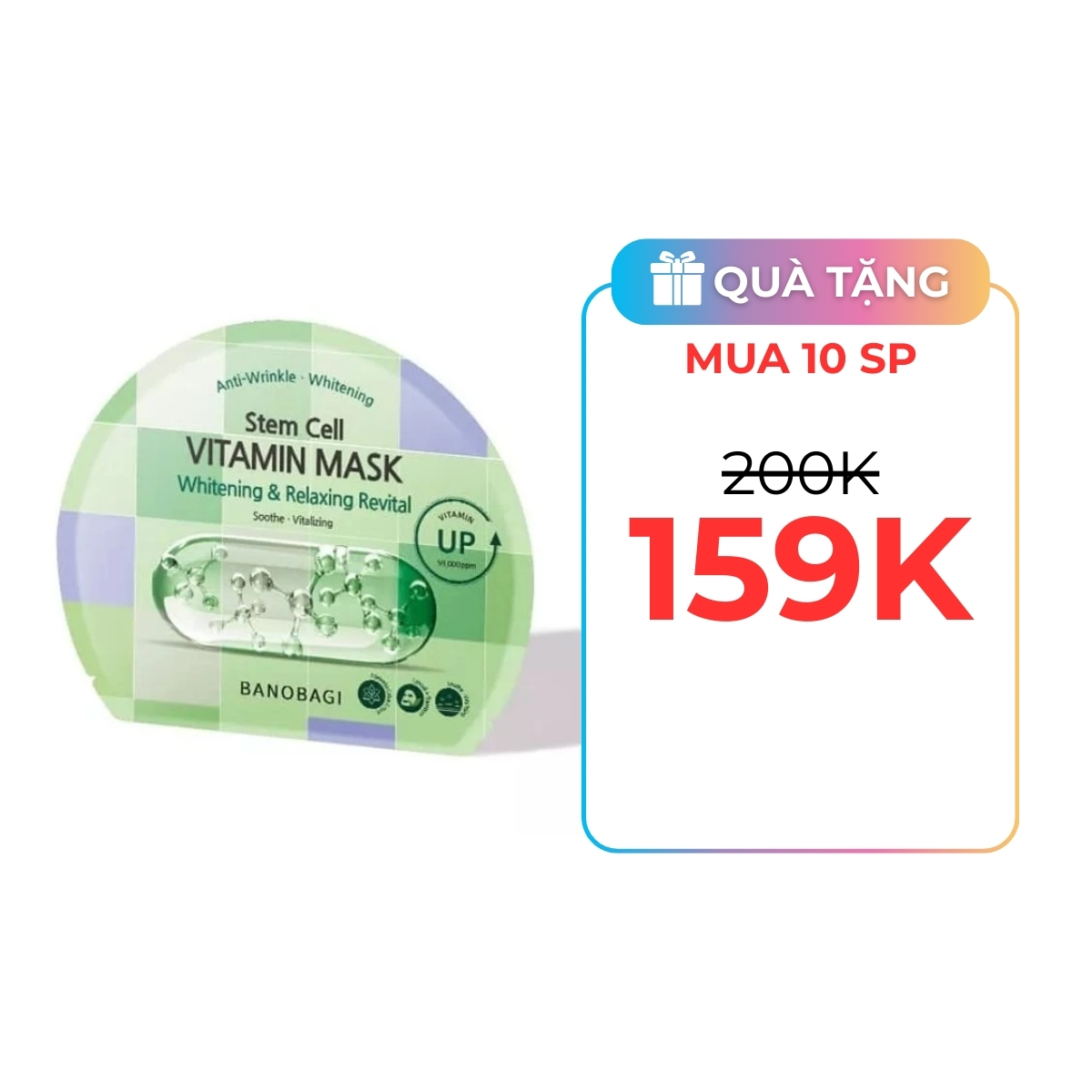 Mặt Nạ Banobagi Stem Cell Vitamin Mask - Whitening & Relaxing Revital MC