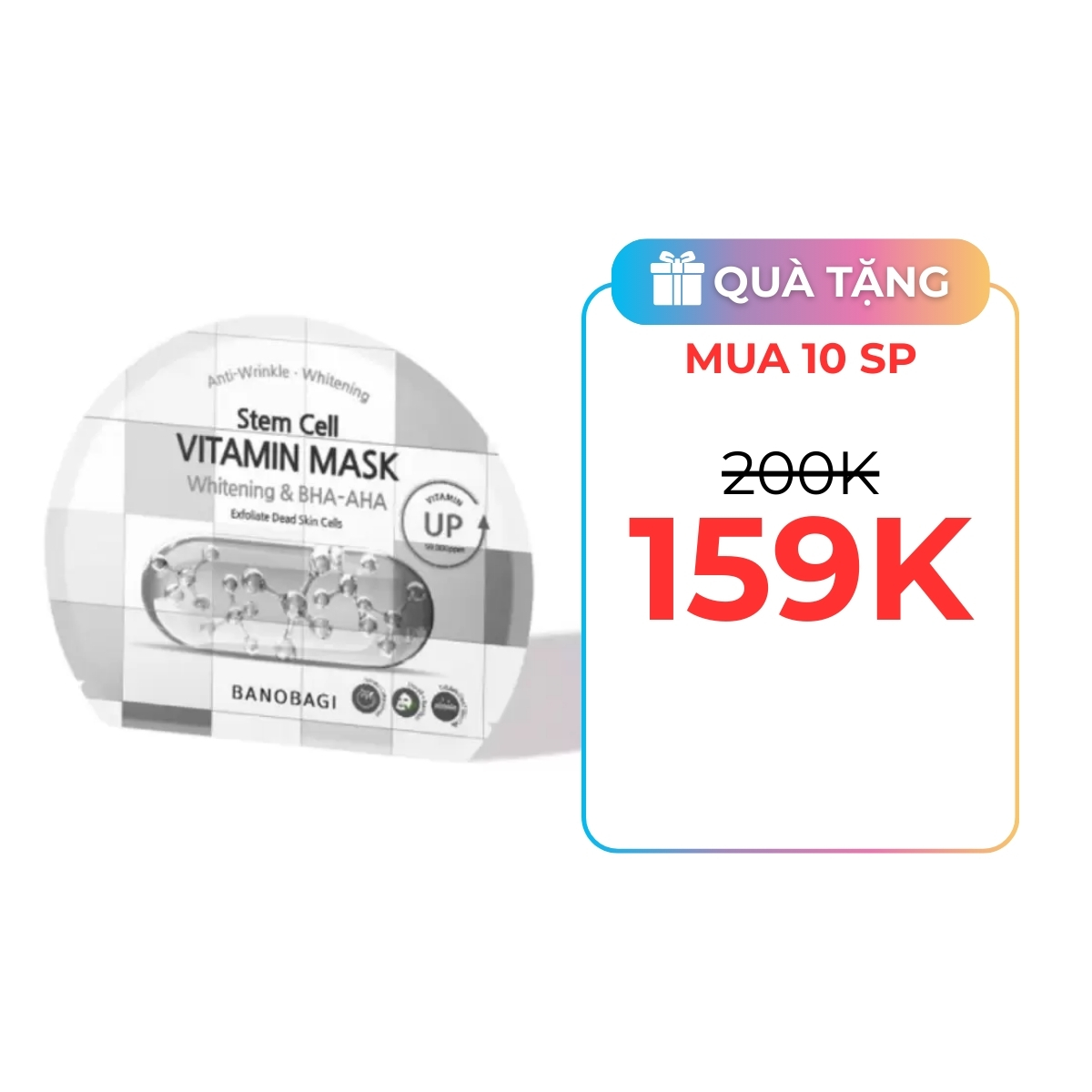 Mặt Nạ Banobagi Stem Cell Vitamin Mask - Whitening & BHA-AHA