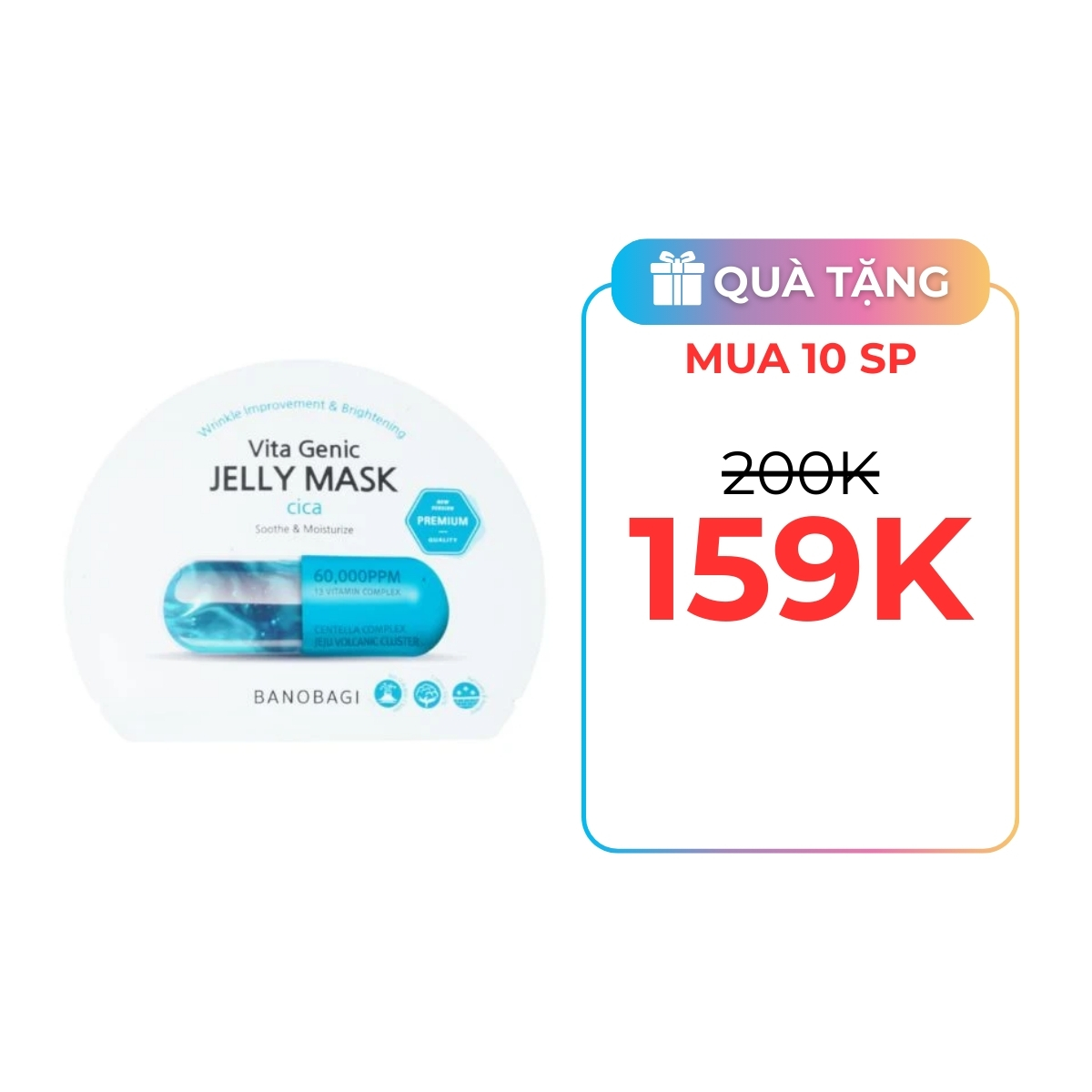 Mặt Nạ Banobagi Vita Genic Jelly Mask - Cica 30g (Xanh Ngọc)
